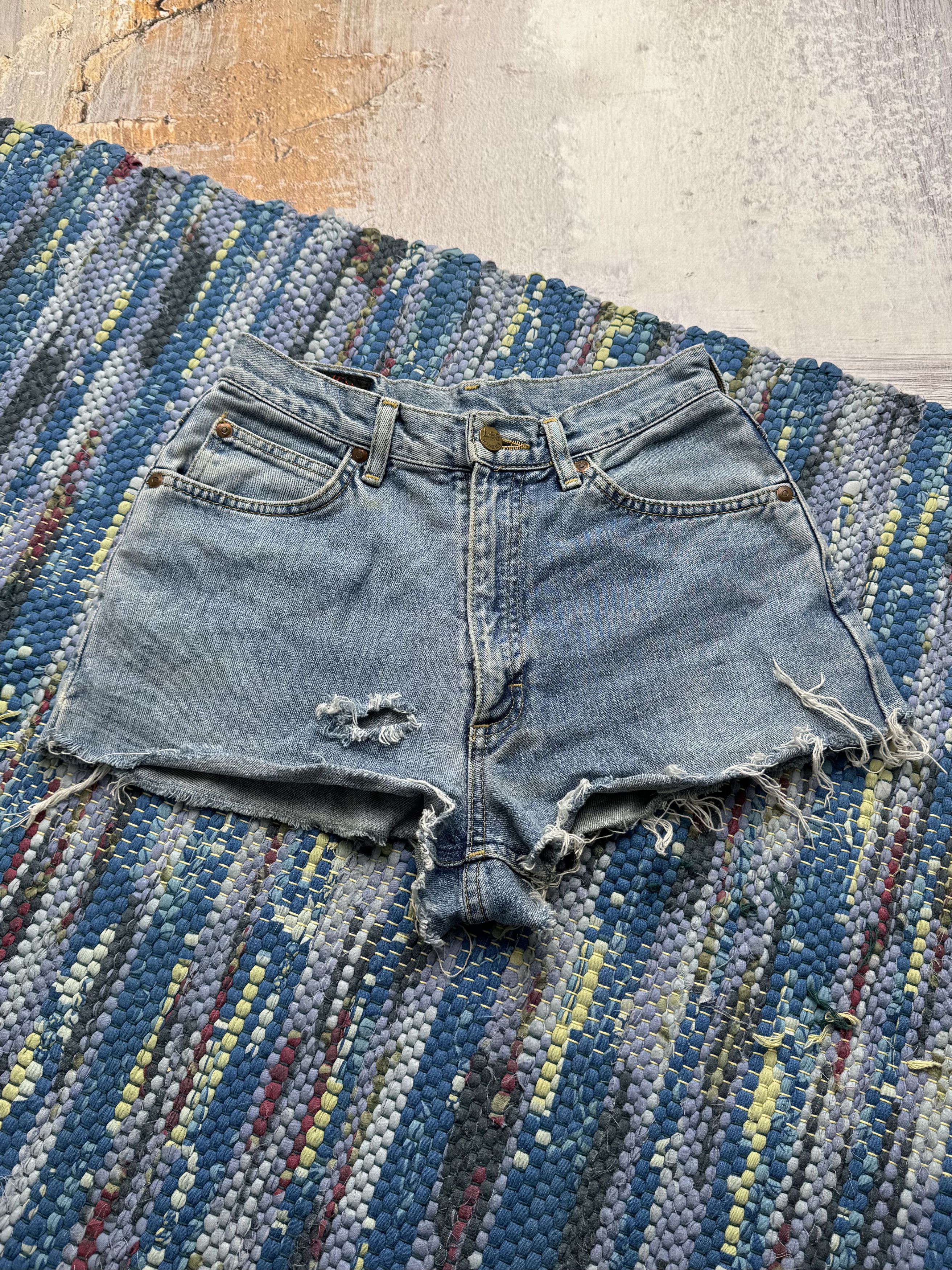 Vintage Vintage Denim Mini Shorts D15 Size 27" / US 4 / IT 40 - 1 Thumbnail