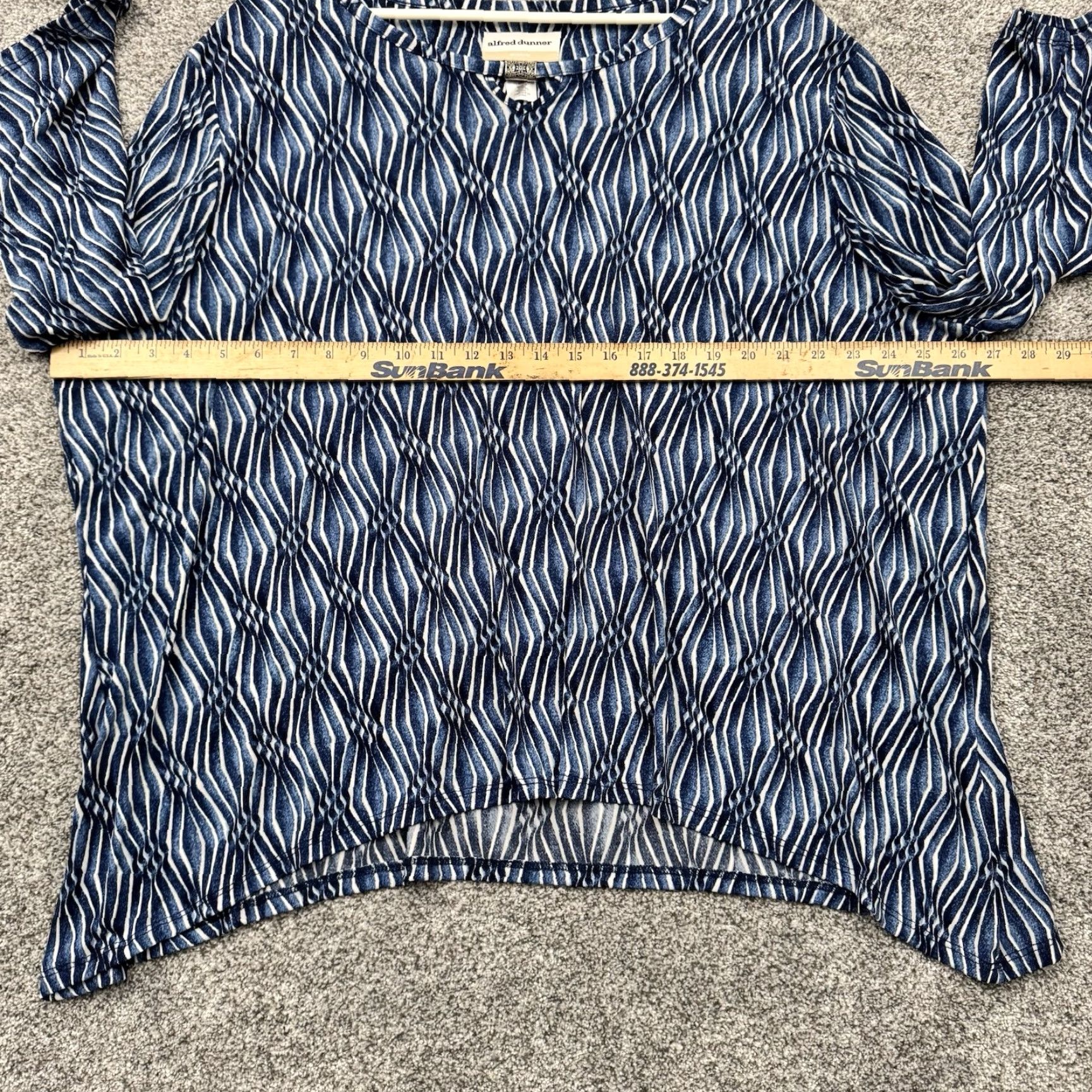 Vintage Alfred Dunner Blouse Womens 3X Plus Abstract Lagenlook Boho Flowy Buckle Blue 2010s Mens? Size XXL / US 16-18 / IT 52-54 - 4 Thumbnail