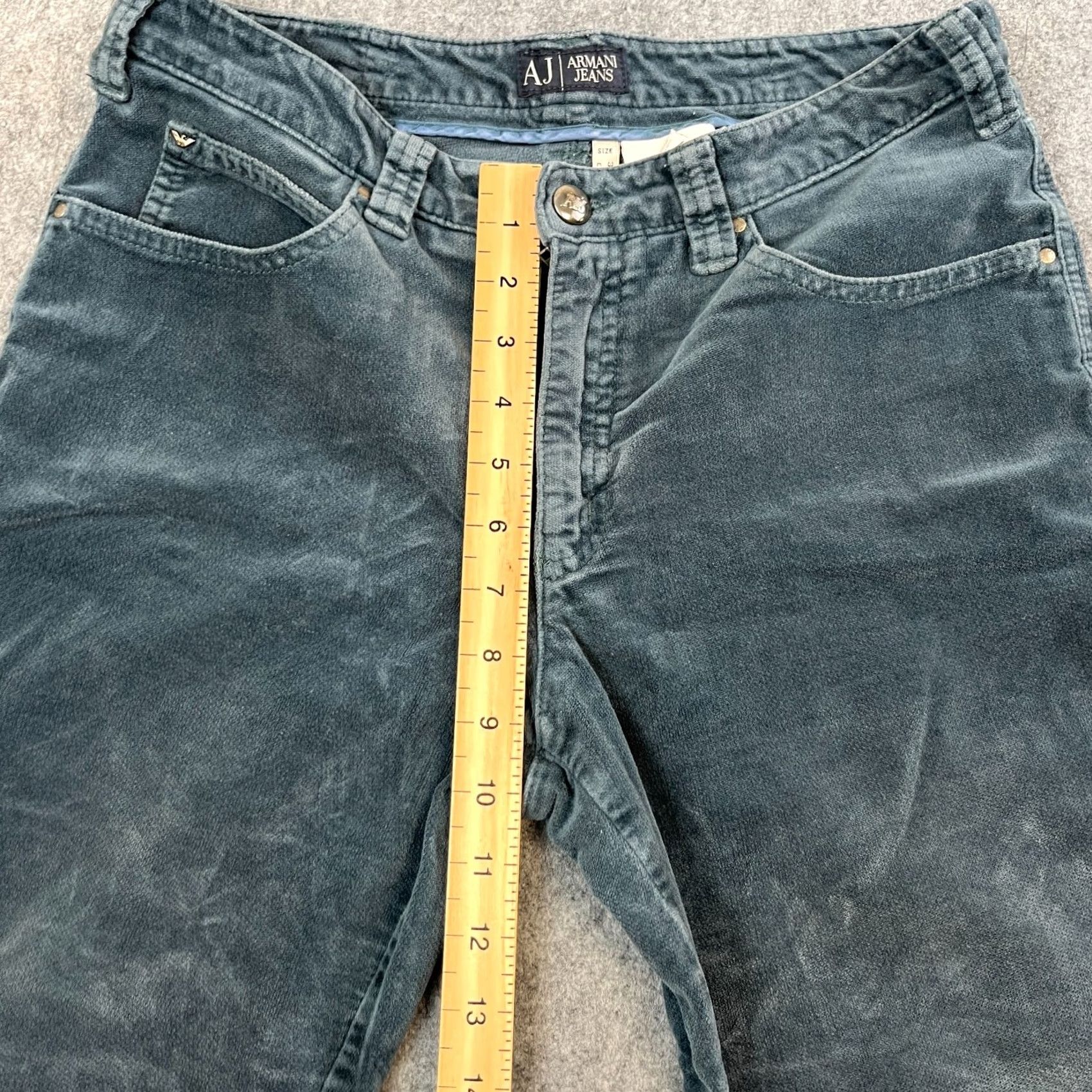 Vintage Armani Jeans Jeans Moleskin Velour Straight 31 30 UK 10 Blue Vintage GA Womens Regular Stretch Pants Size 32" / US 10 / IT 46 - 6 Thumbnail