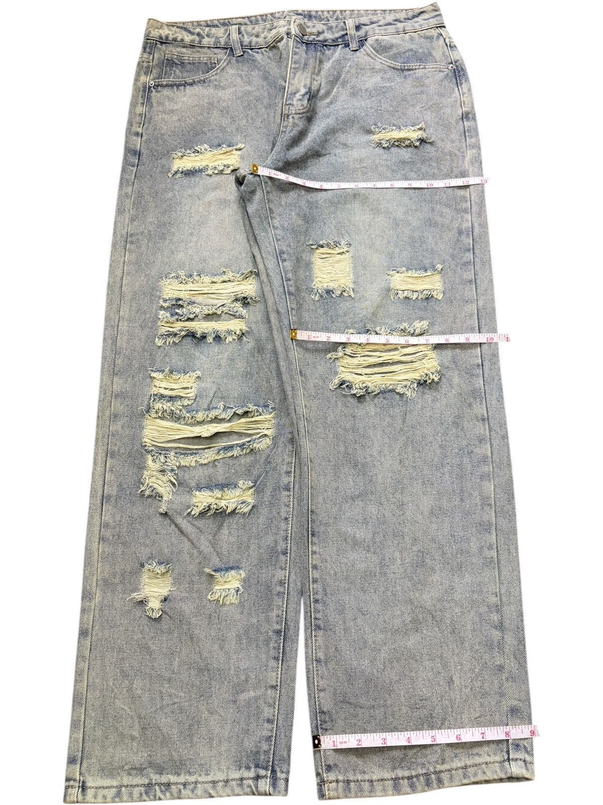 Japanese Brand Vintage Japanese Brand Distressed Baggy Jeans Size 37" - 8 Thumbnail