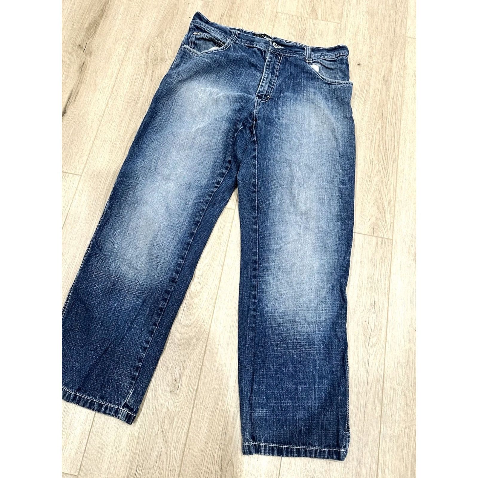 Southpole VINTAGE Southpole Jeans Size 36x31 Dark Wash Denim 5-Pocket Men Wide-Leg Relaxed Blue Cotton Jeans Boys Girls Mens Womens Size US 36 / EU 52 - 2 Thumbnail
