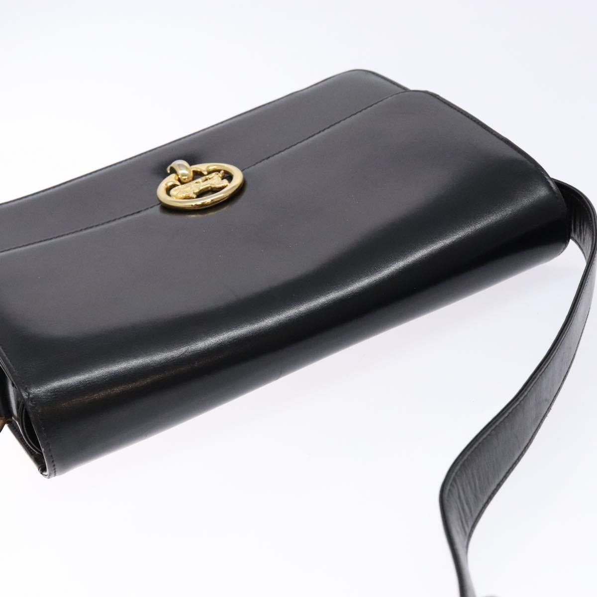 Celine CELINE Horse Carriage Shoulder Bag Leather Black Gold Size ONE SIZE - 6 Thumbnail