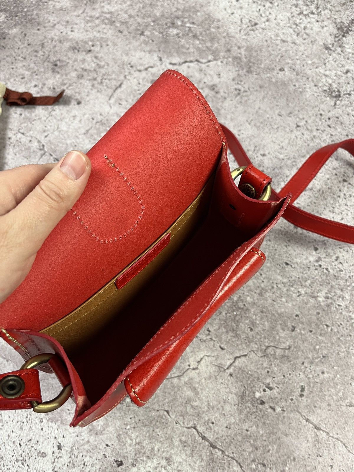 Other Penelope Chilvers Red Leather Mini Saddle Crossbody Bag Size ONE SIZE - 10 Thumbnail