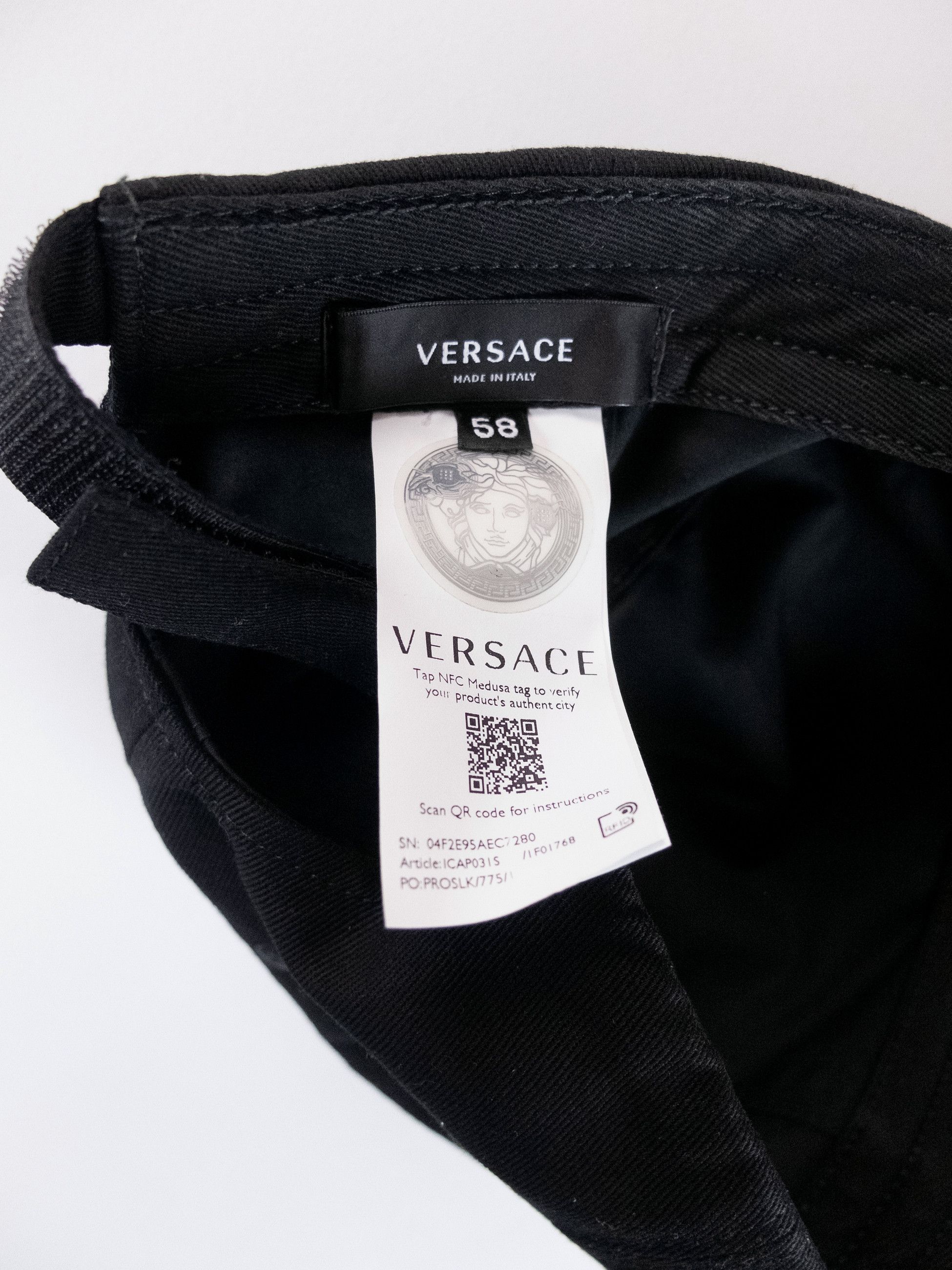 Versace VERSACE black gold logo cotton baseball cap hat 58 Medium Size ONE SIZE - 7 Thumbnail