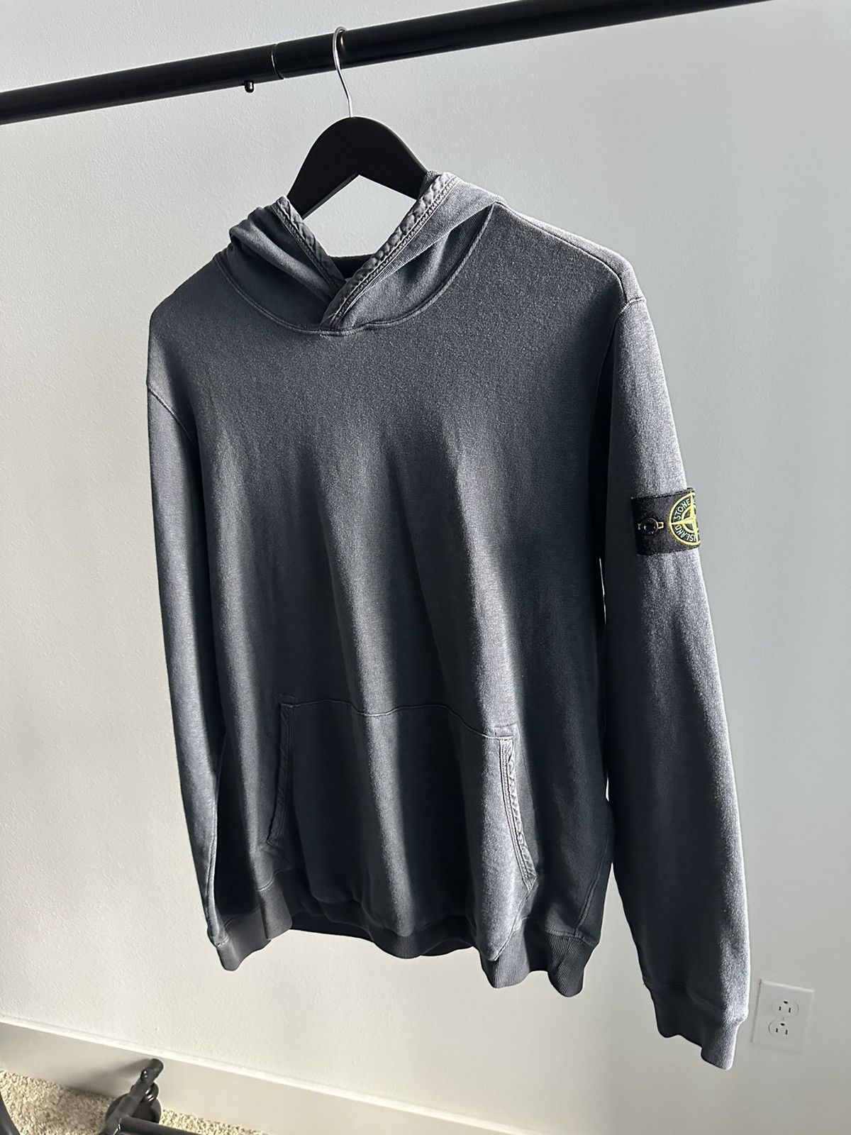 image of Stone Island Grey Light Hoodie, Men's (Size Large)