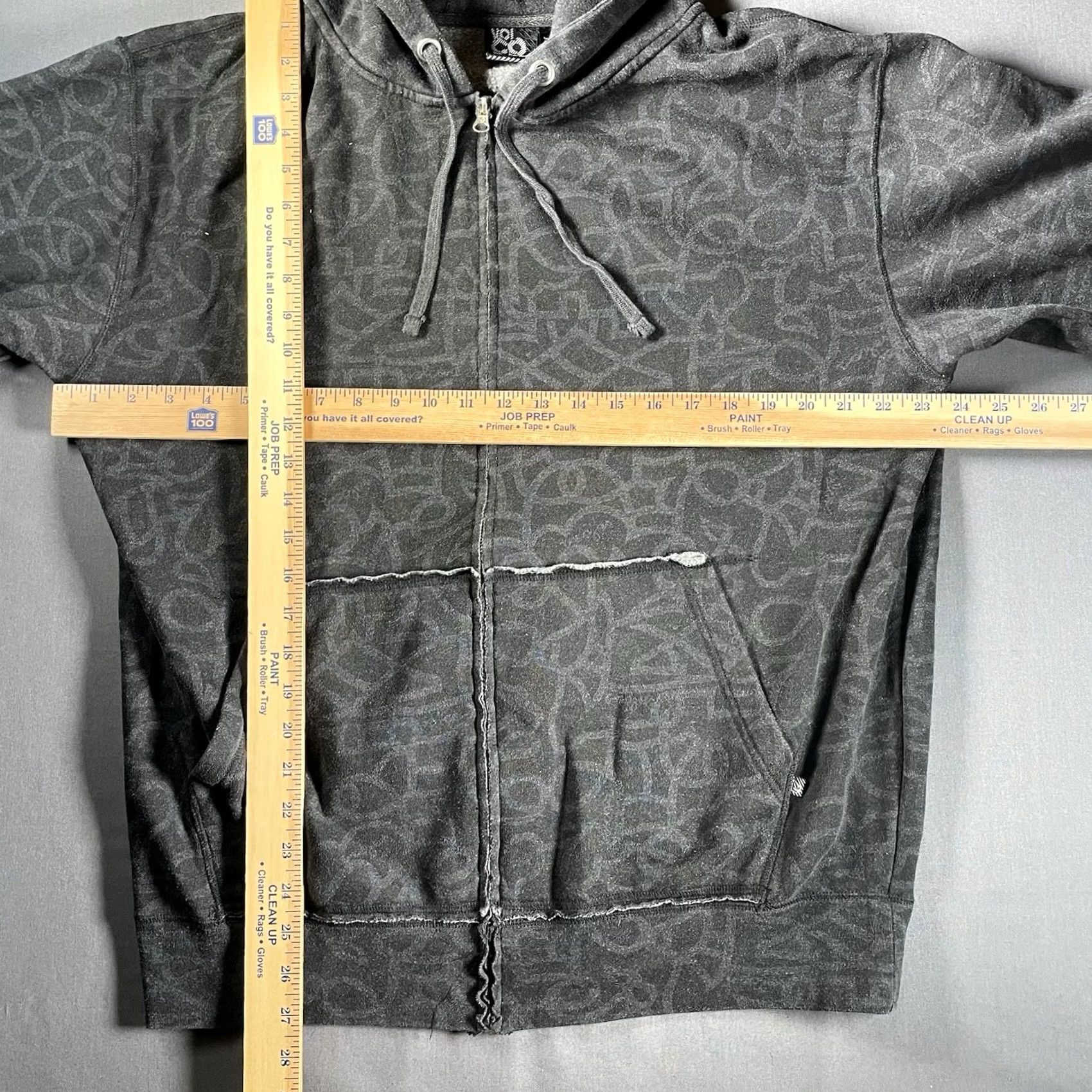 Volcom VINTAGE Volcom Hoodie Mens L Surf Skate Grunge All Over Print Y2K Zip Up Black Size US L / EU 52-54 / 3 - 3 Thumbnail