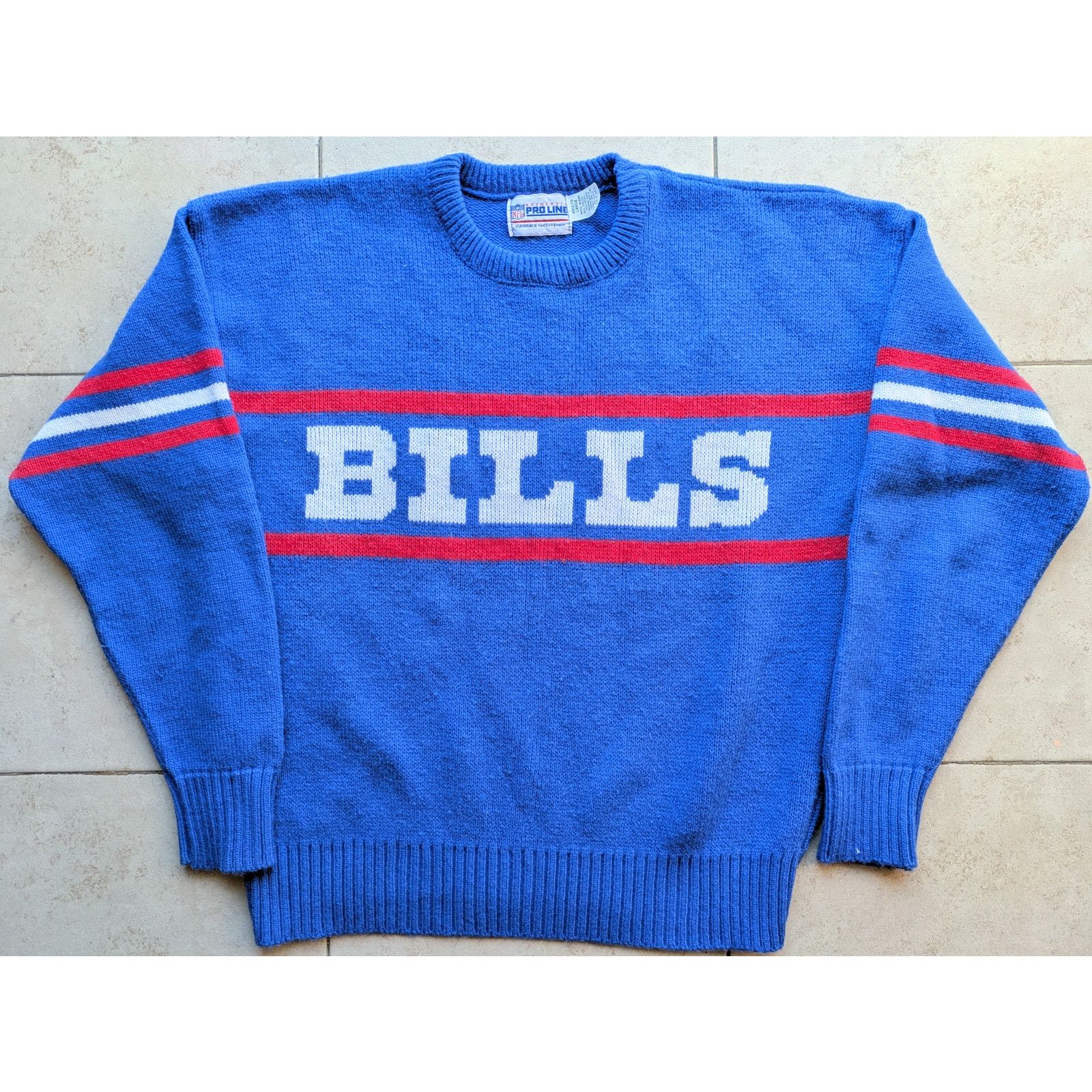 NFL Buffalo Bills 90s CLIFF ENGLE knit sweater MARV blue Pro vtg Size US L / EU 52-54 / 3 - 2 Thumbnail