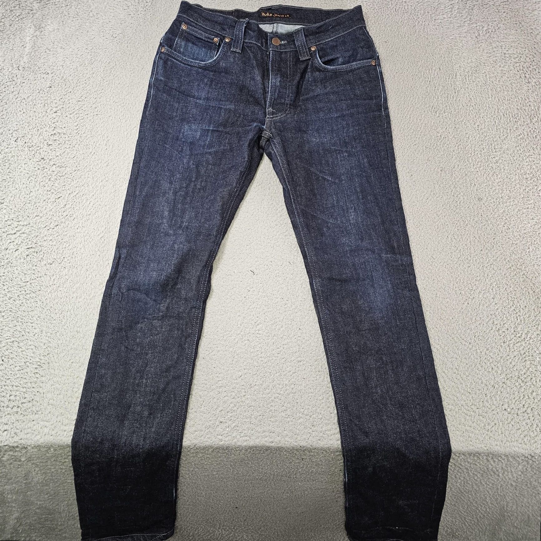 Nudie Jeans Nudie Jeans Co Thin Finn Jeans Mens 29x31 Denim Slim Tapered Zip Fly 5-Pocket Organic Cotton Blend Dark Wash Jeans Mens Size US 29 - 2 Thumbnail