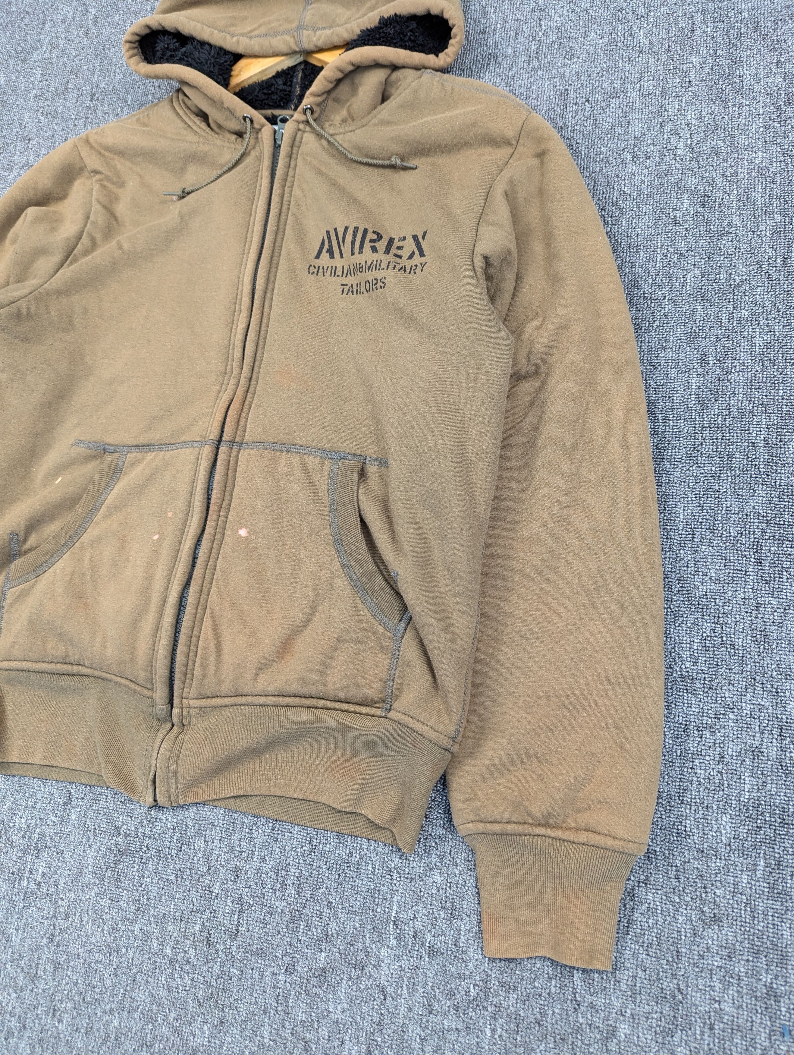 Avirex Avirex U.S.A Distressed Sherpa Lined Hoodie Zipper Size US M / EU 48-50 / 2 - 3 Thumbnail