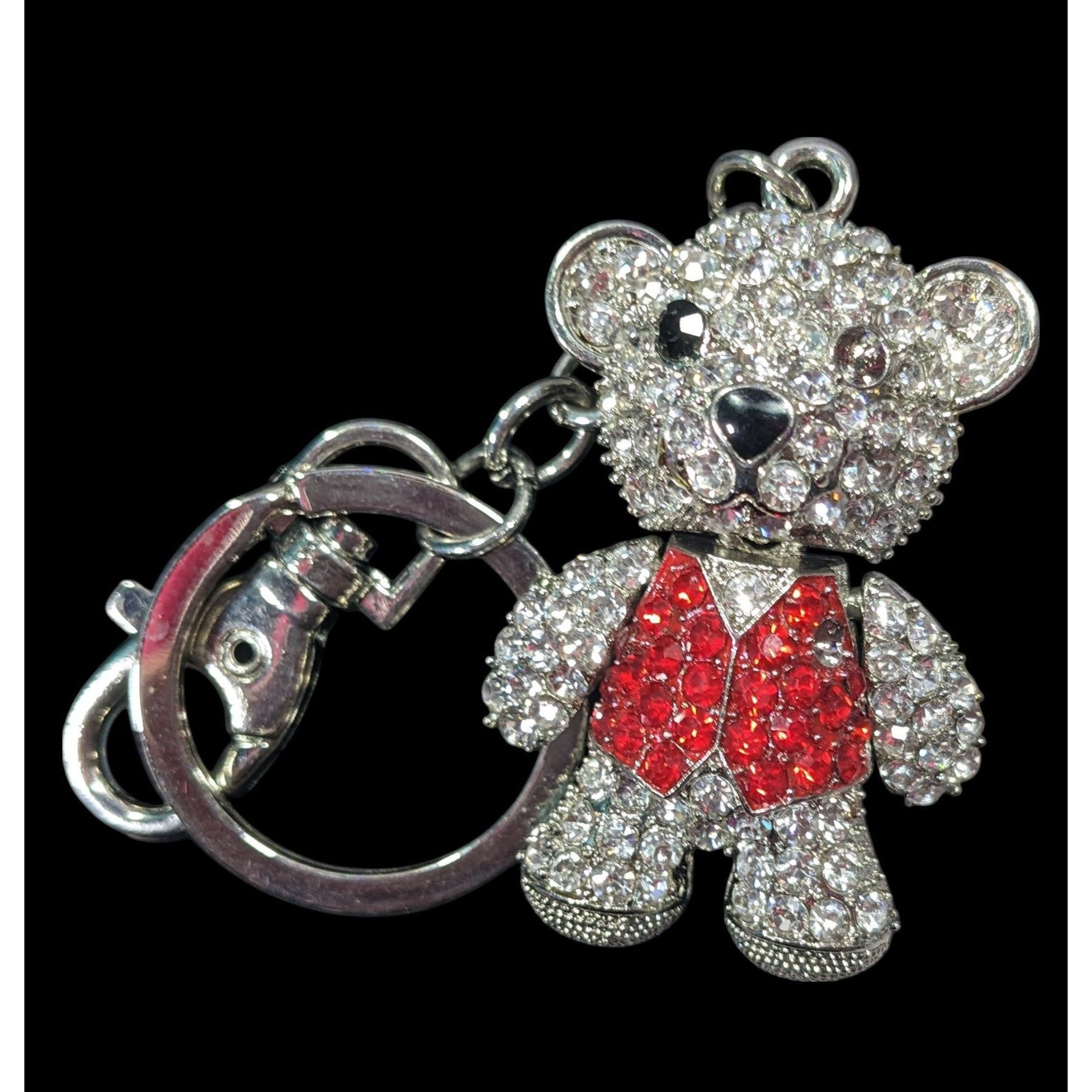 Other Glam Kidcore Rhinestone Articulated Teddy Bear Keychain Size ONE SIZE - 1 Thumbnail