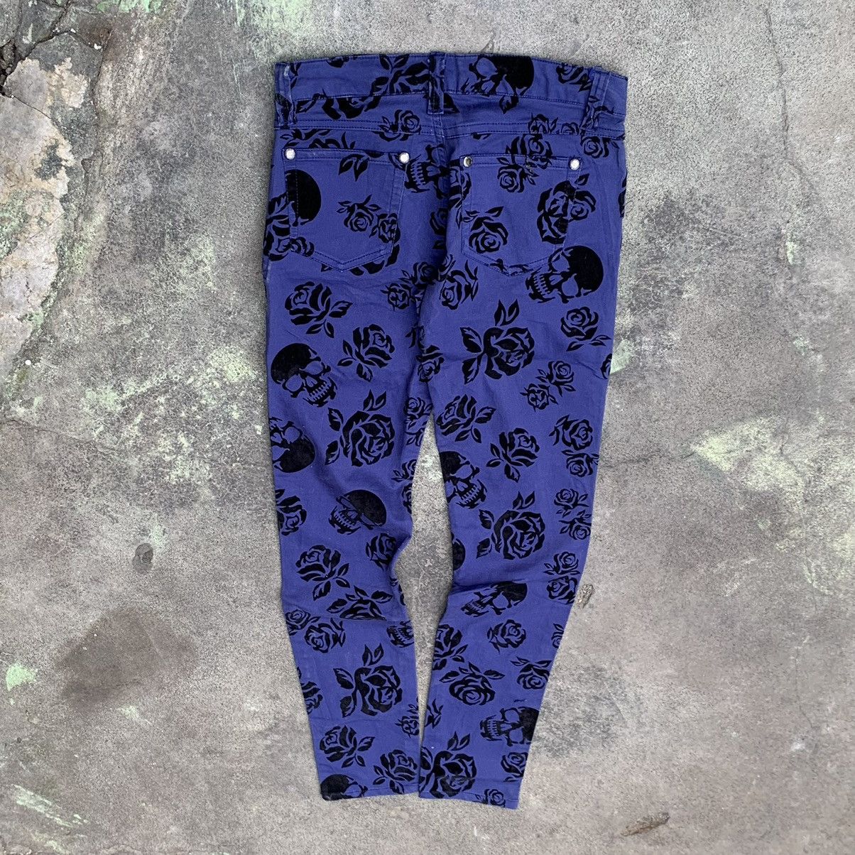Japanese Brand Japanese pants towell skull art Size 29" - 5 Thumbnail