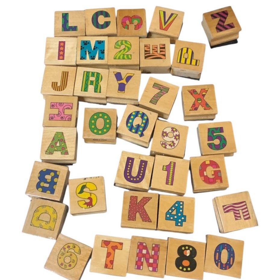 Other 35 VINTAGE Rubber Stamps Alphabet Letters Numbers Westwater Size ONE SIZE - 1 Thumbnail