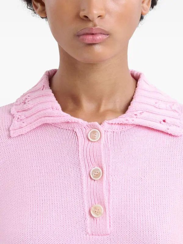 Marni o1w1db10426 Knitted Polo Top in Pink Size S / US 4 / IT 40 - 4 Thumbnail