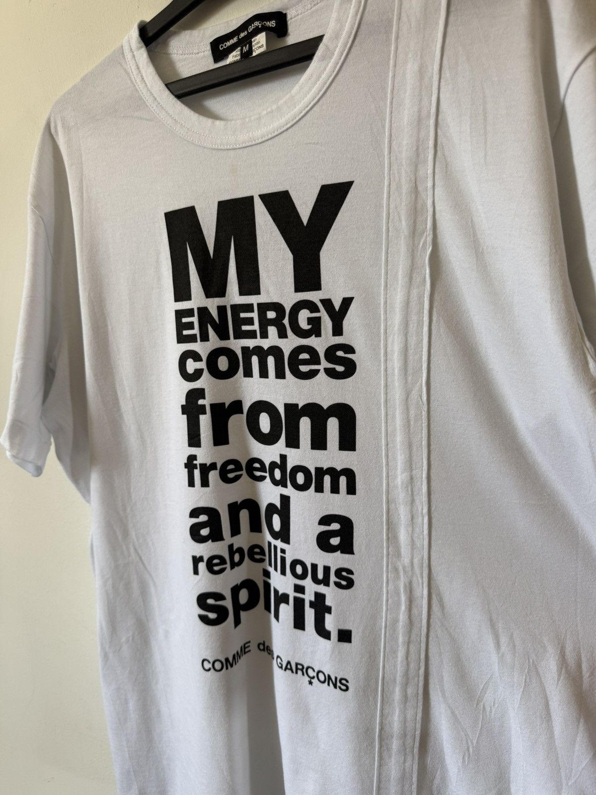 Comme des Garcons Homme Plus CDG “My Energy Comes From Freedom” tee Size US M / EU 48-50 / 2 - 2 Thumbnail