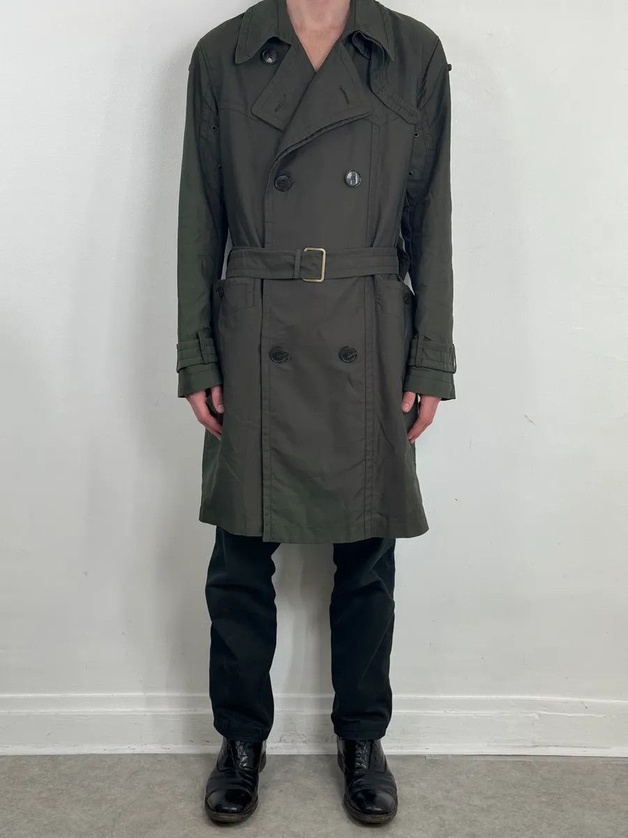 Dolce & Gabbana FW2005 Dolce & Gabbana Khaki Green Buttoned Trench Coat Size US M / EU 48-50 / 2 - 2 Thumbnail