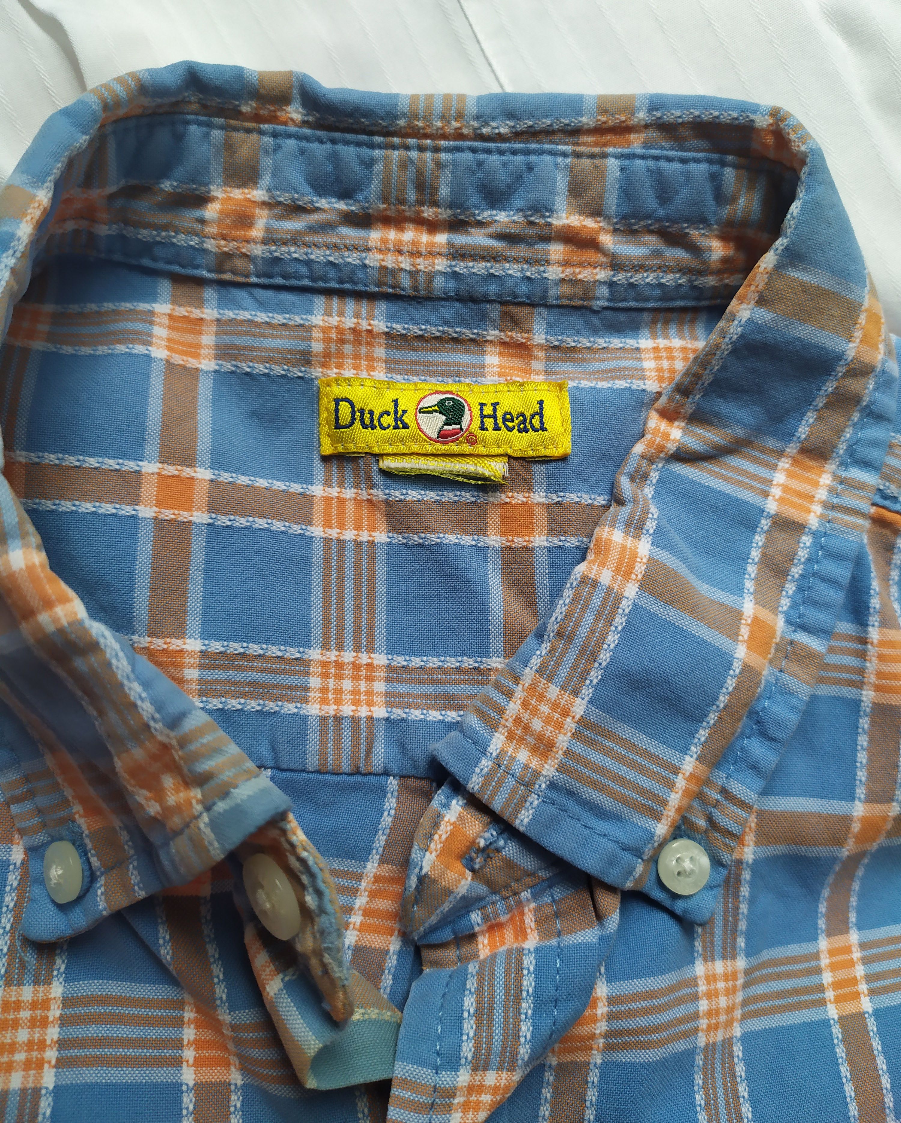 Duck Head Blue Men's Checkered Shirt Duck Head L Cotton Short Sleeve Size US L / EU 52-54 / 3 - 3 Thumbnail