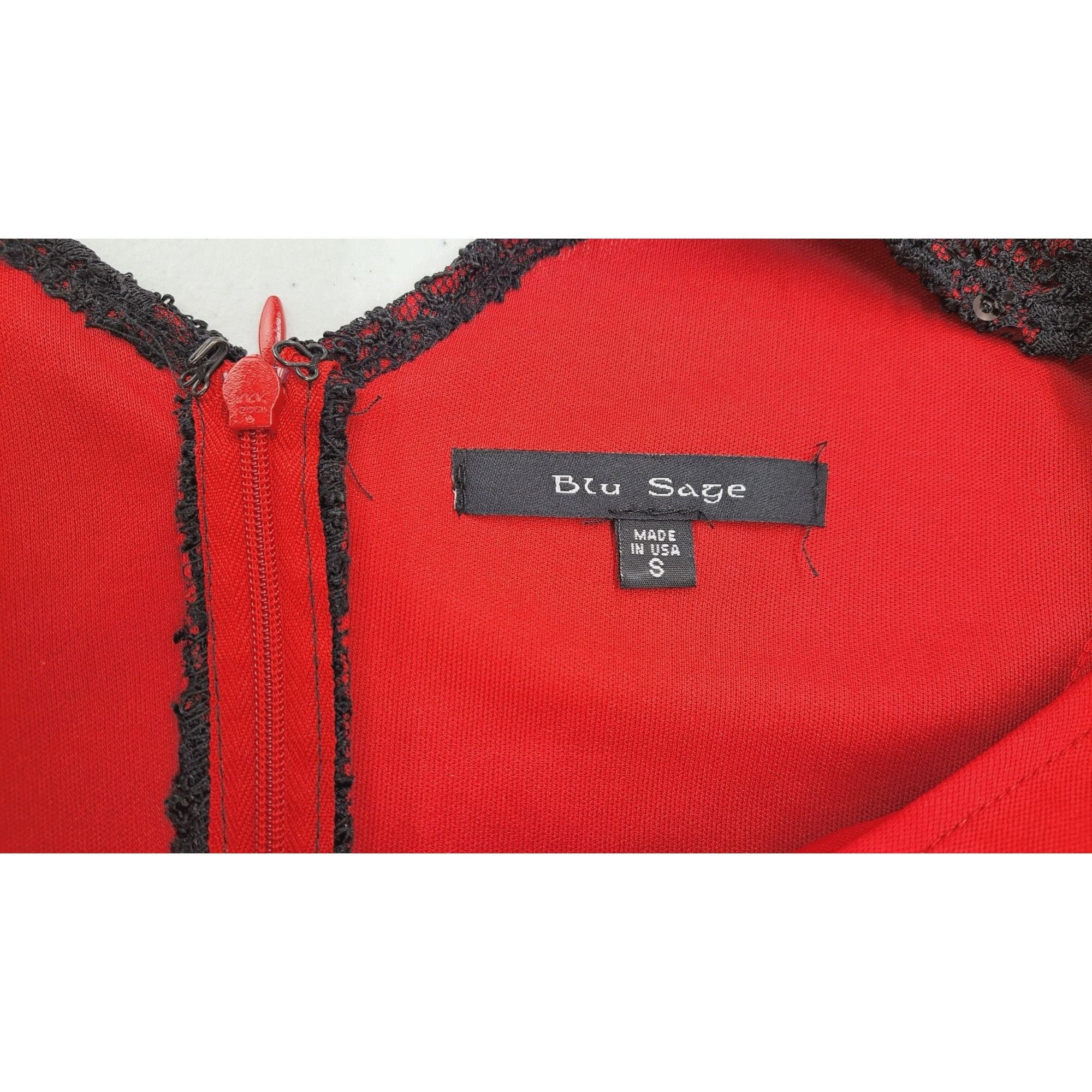 Other Blu Sage Black Red Lace Sparkle Top Women Small Holiday Size S / US 4 / IT 40 - 10 Thumbnail