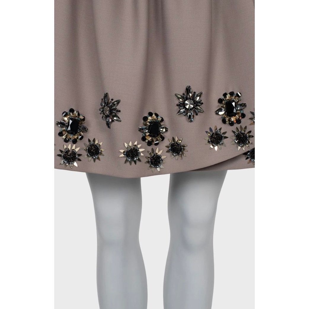 Dior Christian Dior Embellished Floral Crystal Skirt FR38/M Size 27" / US 4 / IT 40 - 4 Thumbnail