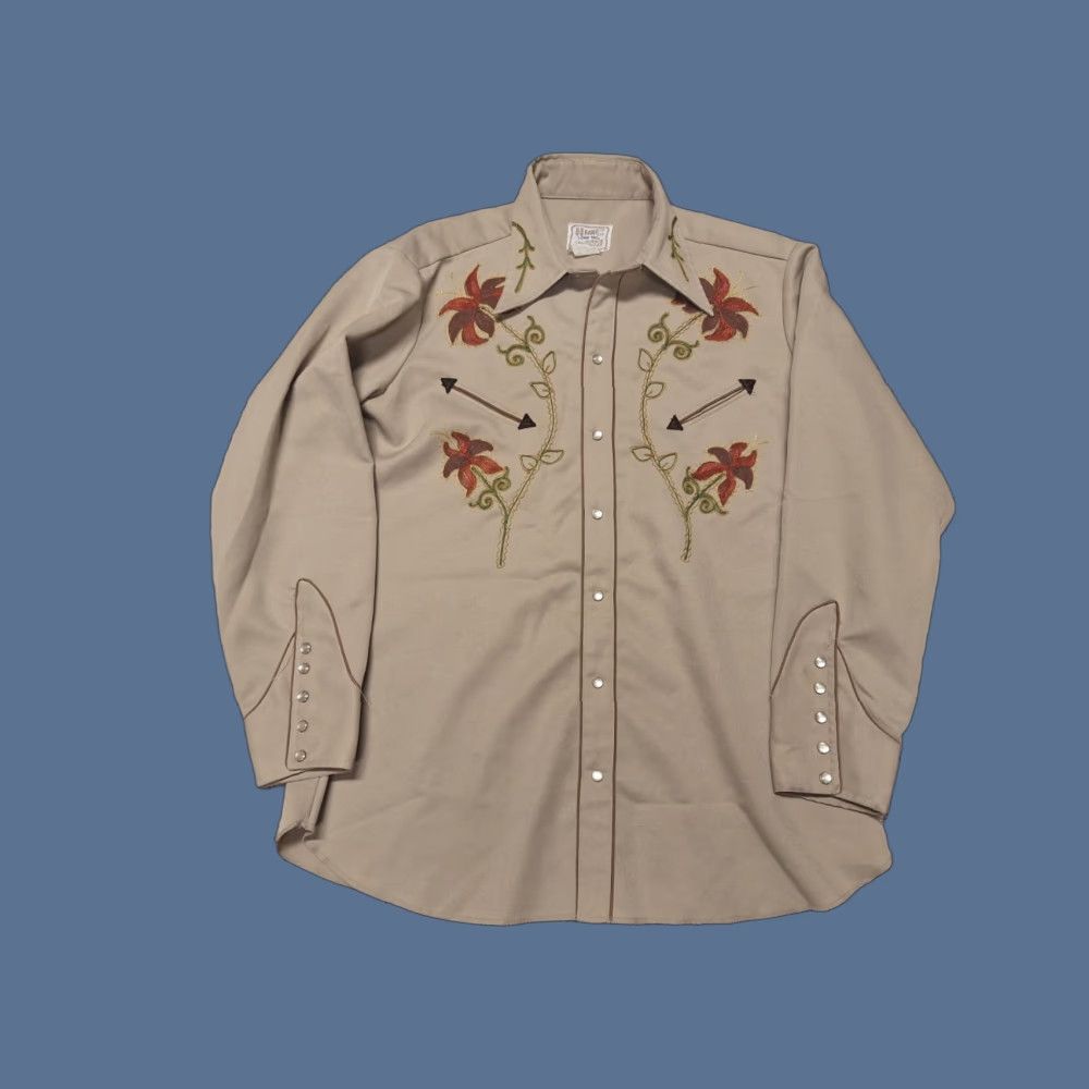 Vintage VINTAGE H Bar C California Ranchwear Embroidered Western Floral Shirt 16½ 1970s Mens Womens Boys Girls Regular Size 16.5 Size US XL / EU 56 / 4 - 1 Thumbnail