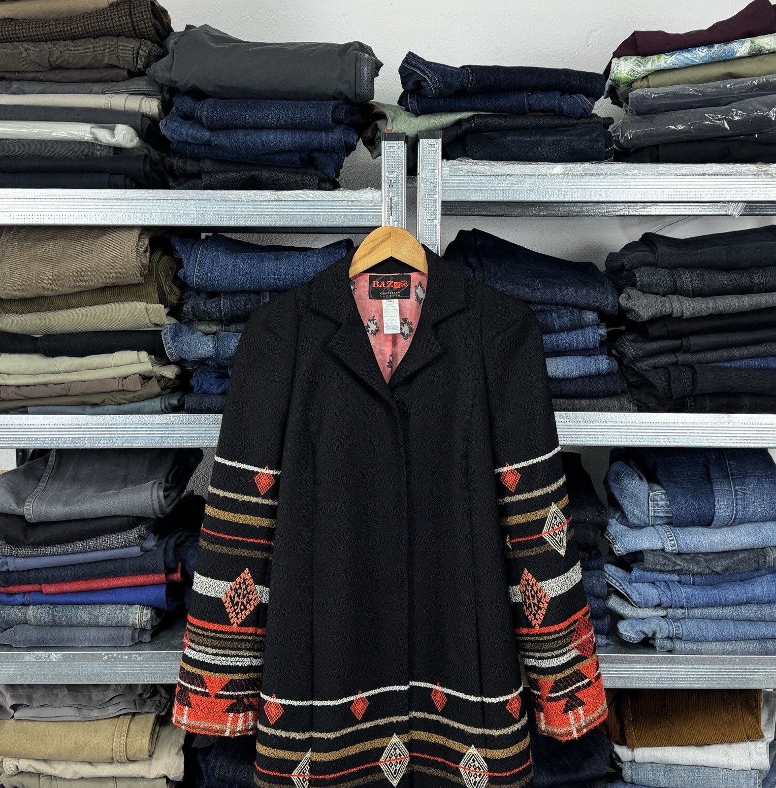 Christian Lacroix Christian Lacroix Bazar Vintage Aztec Pattern Wool Coat Size S / US 4 / IT 40 - 4 Thumbnail