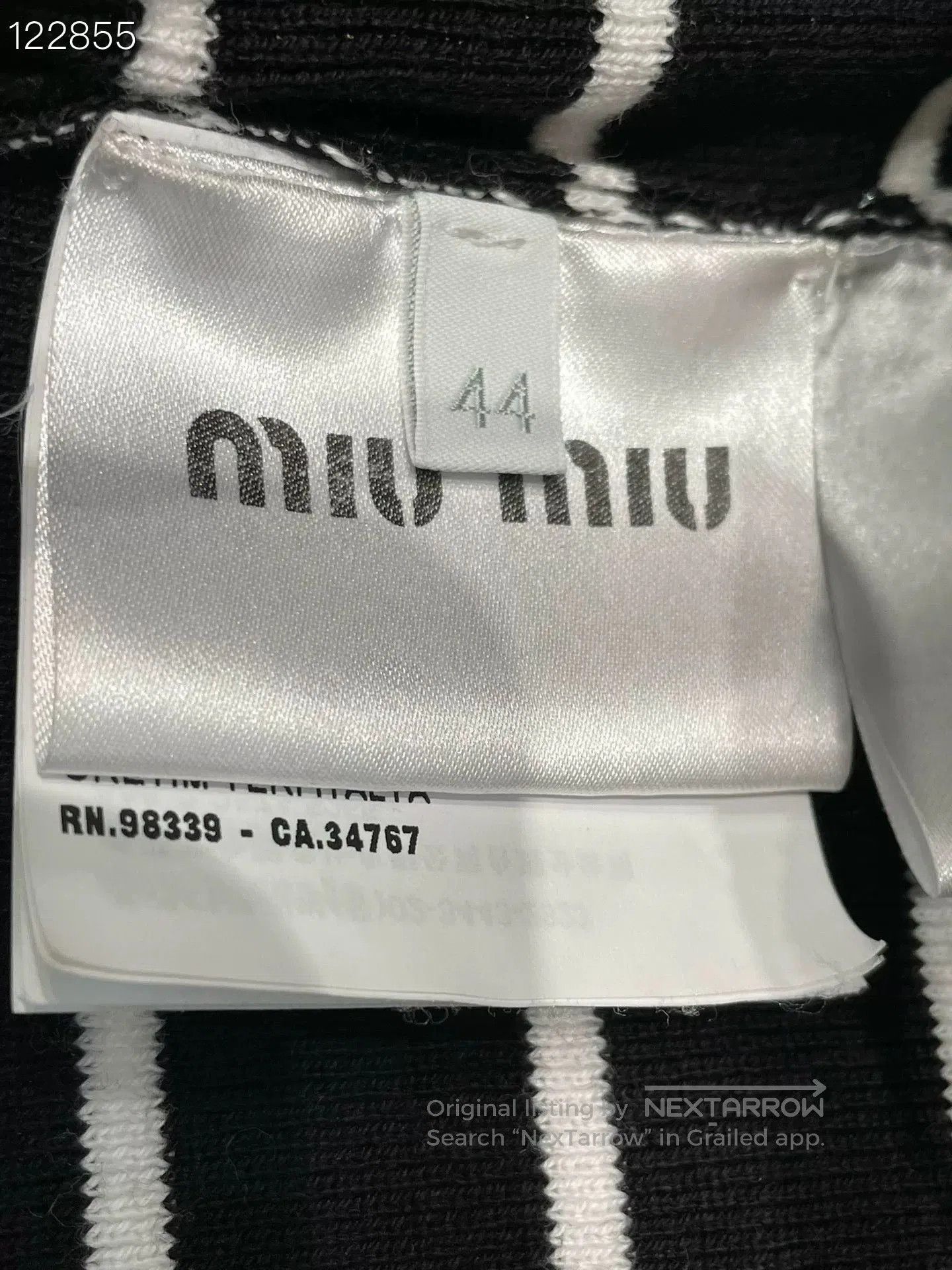 Miu Miu Miu Miu Black White Striped Knit Top. Size M / US 6-8 / IT 42-44 - 4 Thumbnail