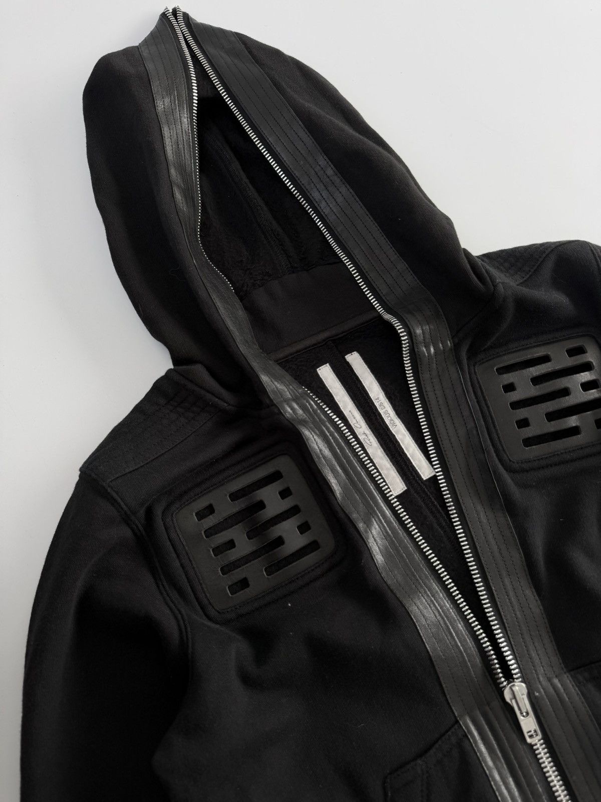 Rick Owens Rick Owens SS14 Vicious Leather- Trim Gimp Hoodie Size US S / EU 44-46 / 1 - 7 Thumbnail