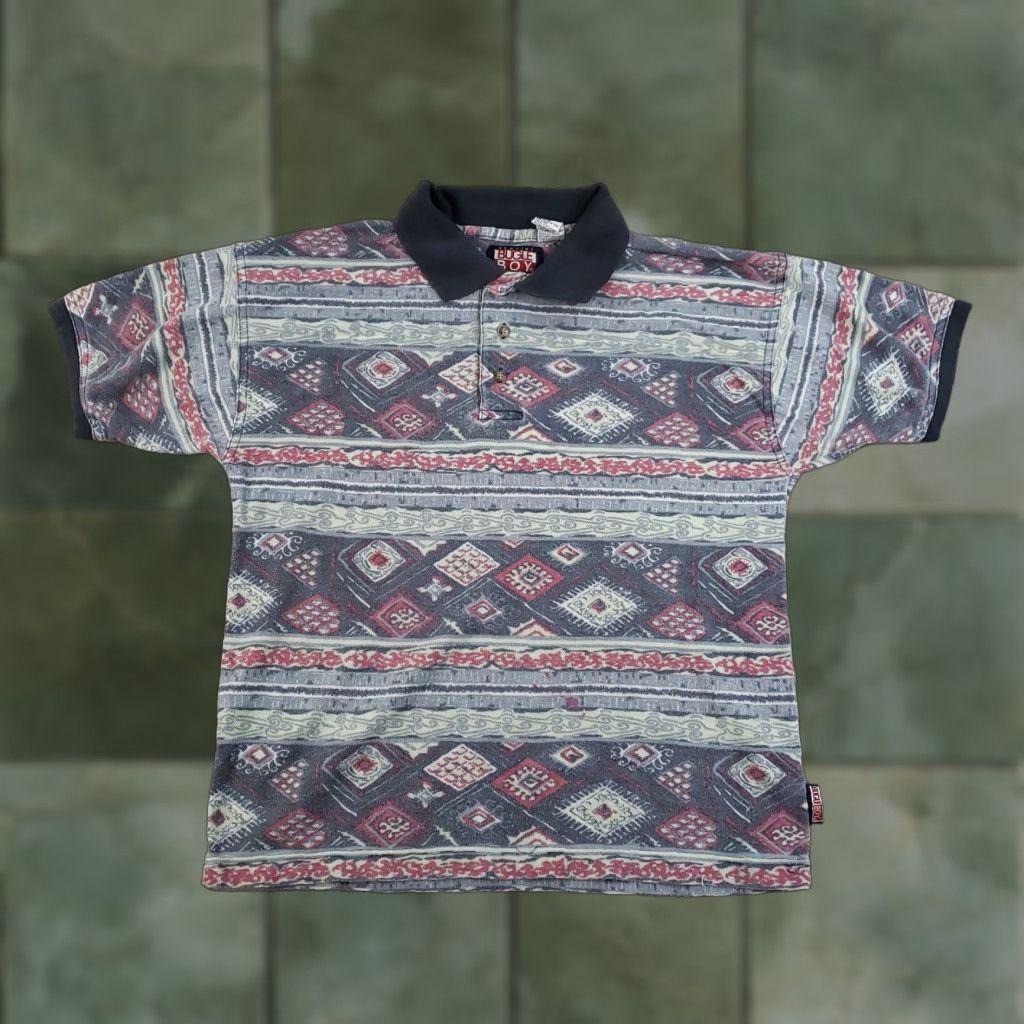 Bugle Boy Vintage Bugle Boy Shirt Mens Medium Aztec Polo Southwest Geometric Pattern 90s Size US M / EU 48-50 / 2 - 1 Thumbnail