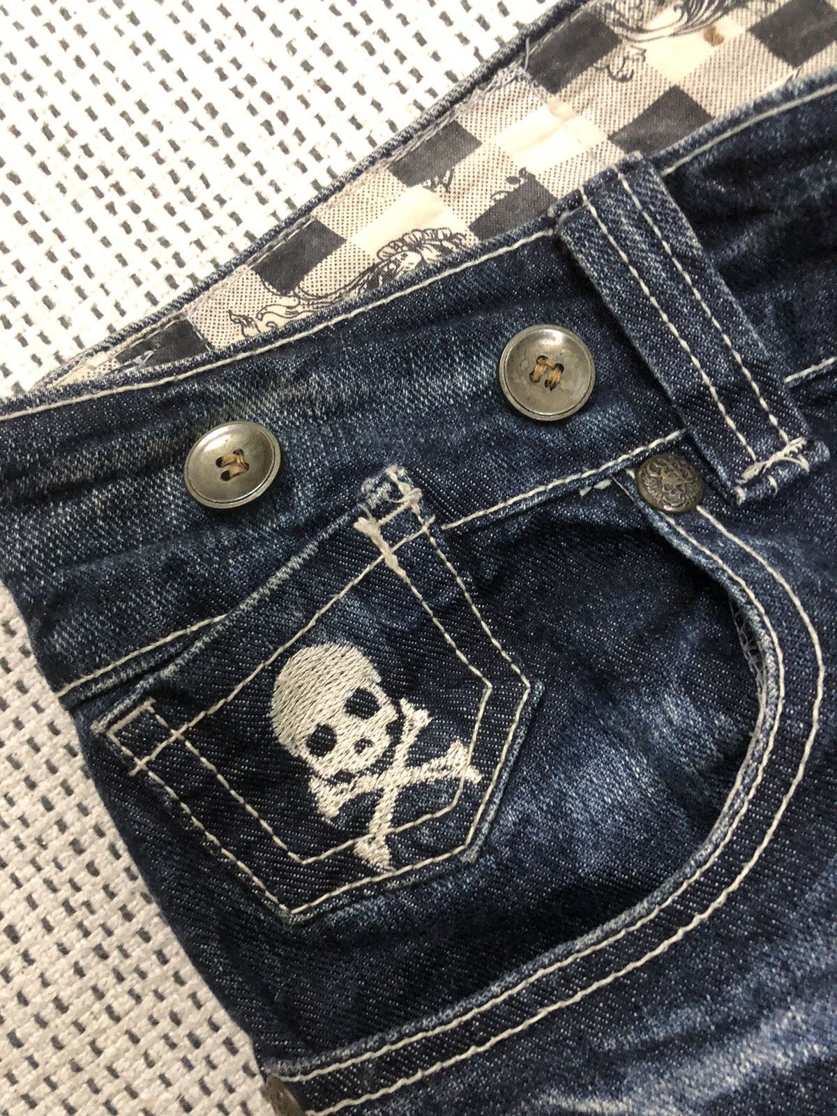 If Six Was Nine × Le Grande Bleu (L.G.B.) × Tornado Mart IfSixWasNine Style- Jesse Logan Rusty Wash Skeleton Skull Size US 33 - 3 Thumbnail