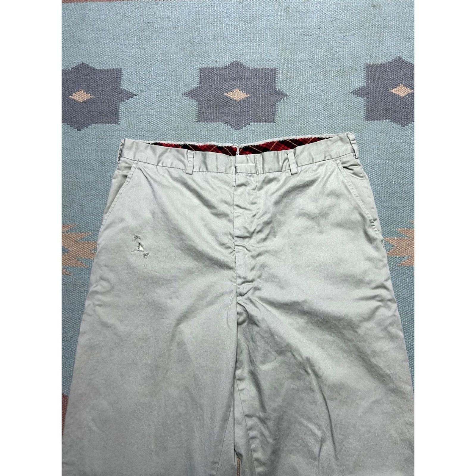 Vintage VINTAGE 1950s 60s Gabardine Khakis Pants Men 31x31 Beige Distressed Size US 31 - 4 Thumbnail
