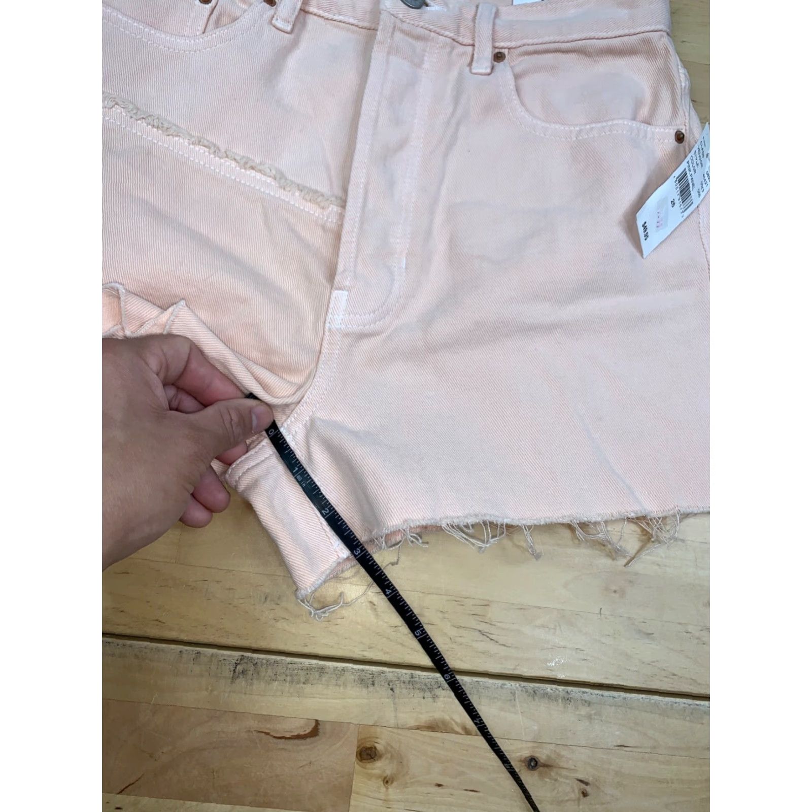 Pacsun VINTAGE PacSun Ultra High Rise Shorts Womens 26 Peach Denim Size 26" / US 2 / IT 38 - 6 Thumbnail