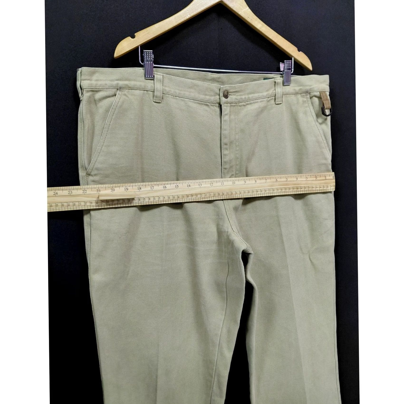 Orvis Orvis Pants Beige Solid Cotton Regular Fit Men 44 Woven Chino Straight Rise Mid 10-12 in Inseam 33 in Button Machine Washable Casual Size US 44 / EU 60 - 7 Thumbnail