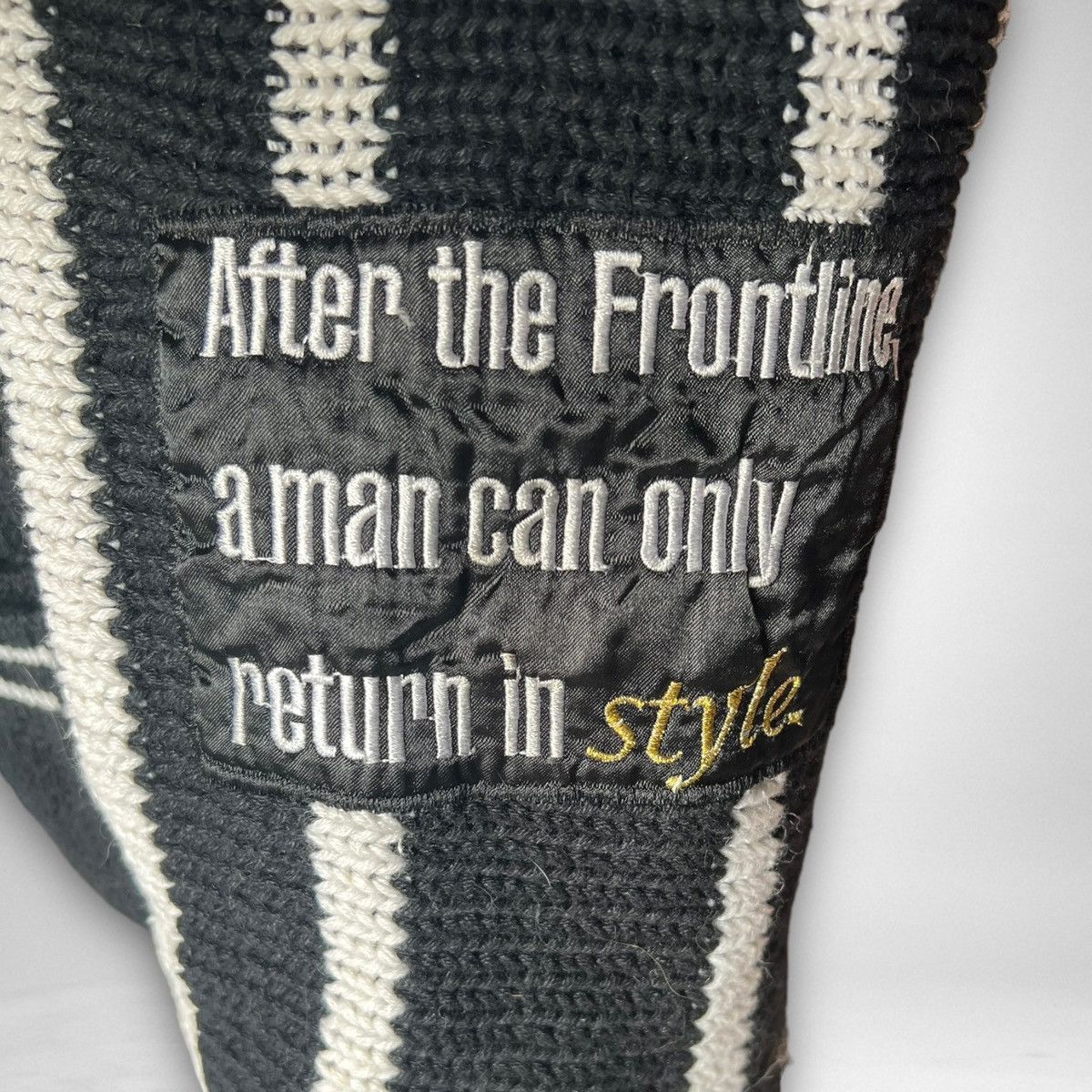 Vintage RARE Vintage Frontline Black & White Knit Cardigan Size US M / EU 48-50 / 2 - 4 Thumbnail