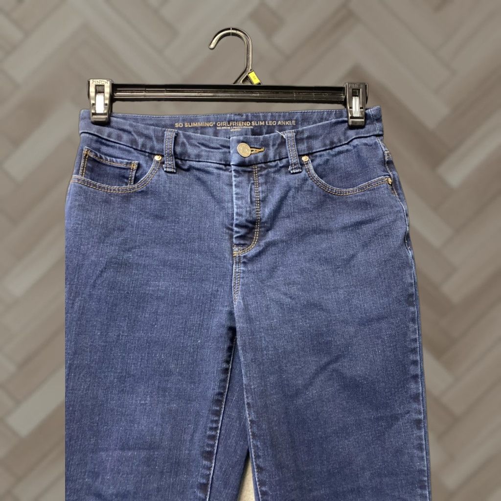 Vintage Chico's So Slimming Pull-On Jegging Jeans Dark Wash 30x27 Slim Womens Denim Blue Jeans Size 30" / US 8 / IT 44 - 1 Thumbnail