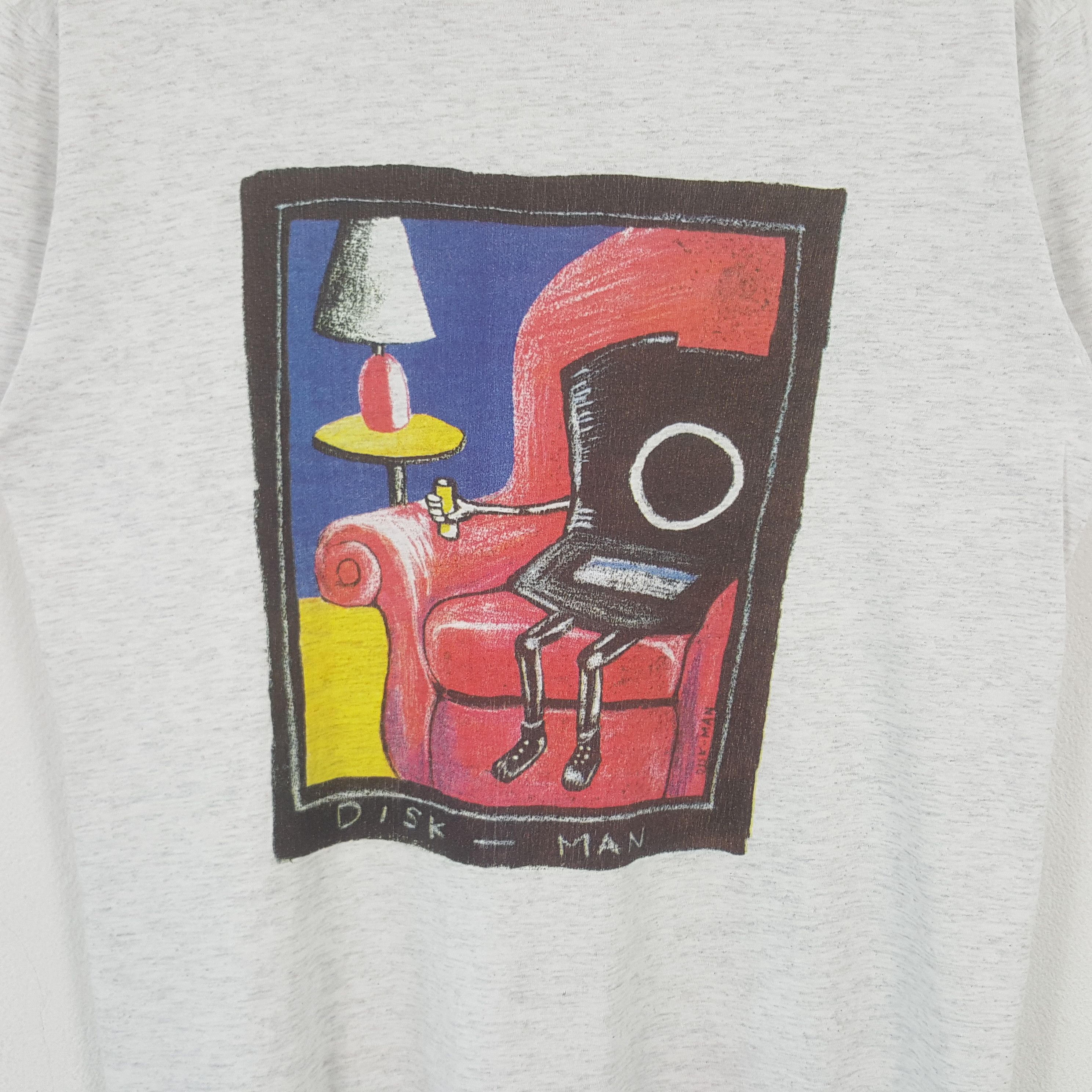 Vintage Vintage Disk-Man 90's Graphic Art Tshirt RR19 Size US M / EU 48-50 / 2 - 2 Thumbnail