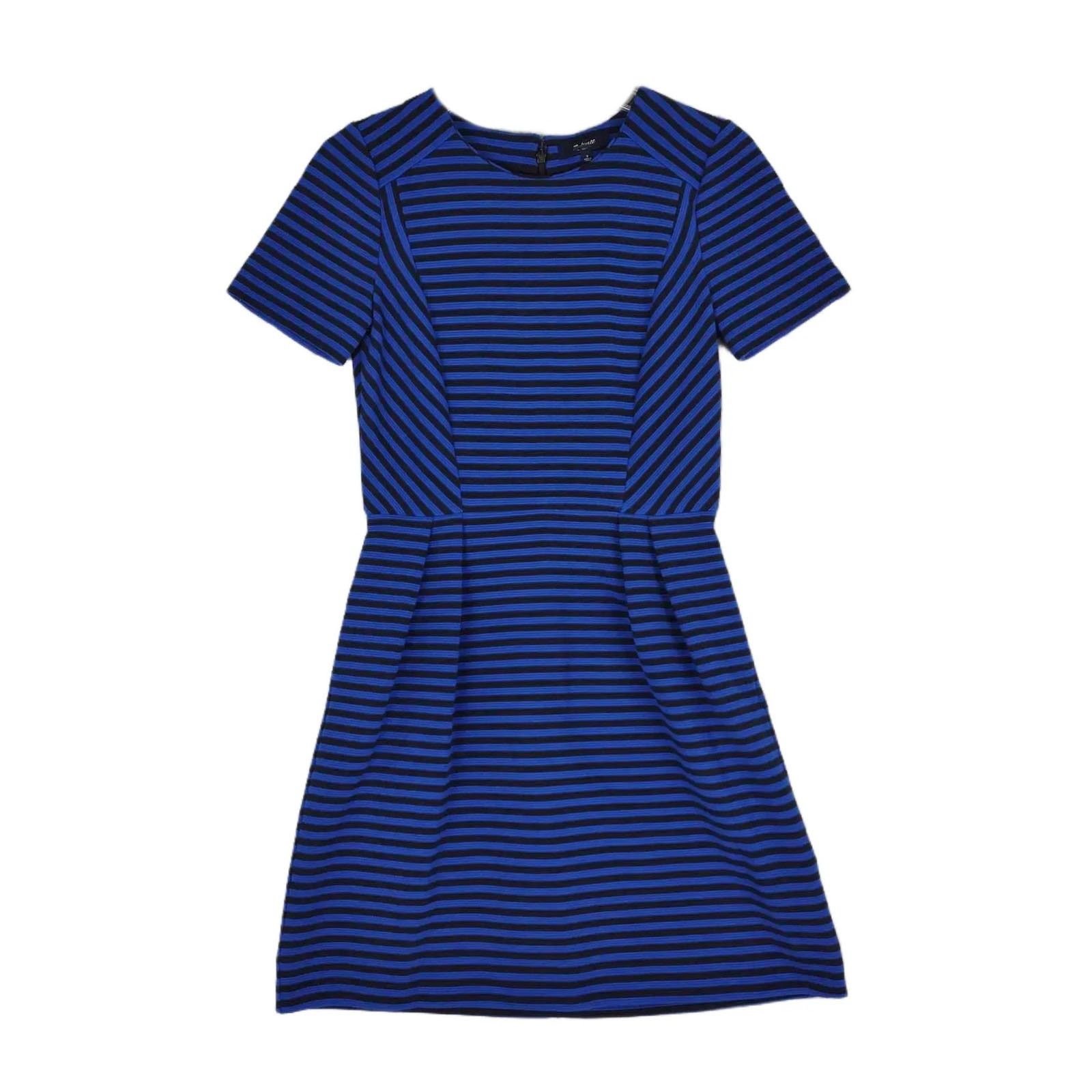Madewell Madewell Gallerist Blue & Black Stripe Ponte Dress Sz 2 Size XS / US 0-2 / IT 36-38 - 1 Thumbnail