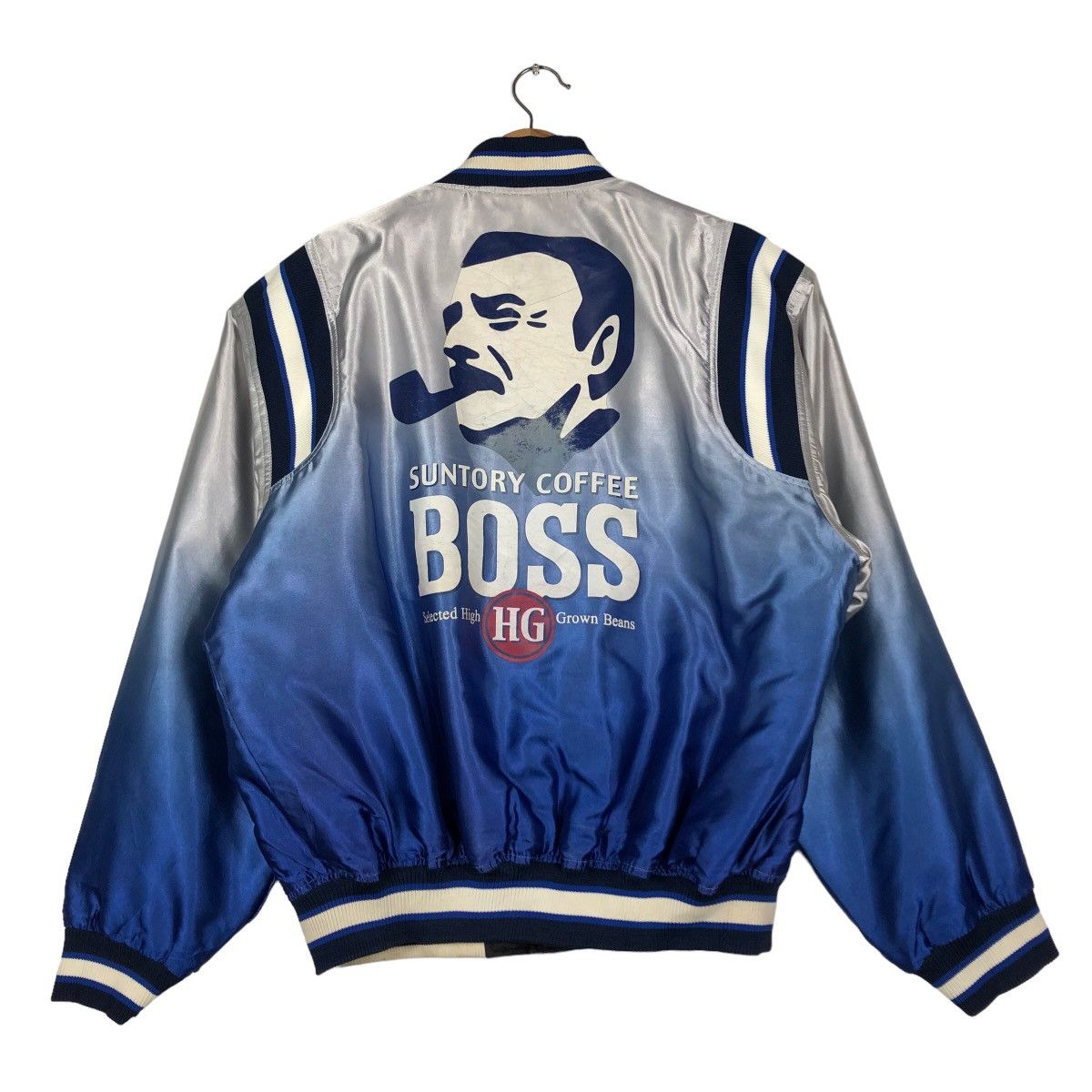 🔥Vintage Bomber Jacket Satin Sukajan Suntory Coffee Boss