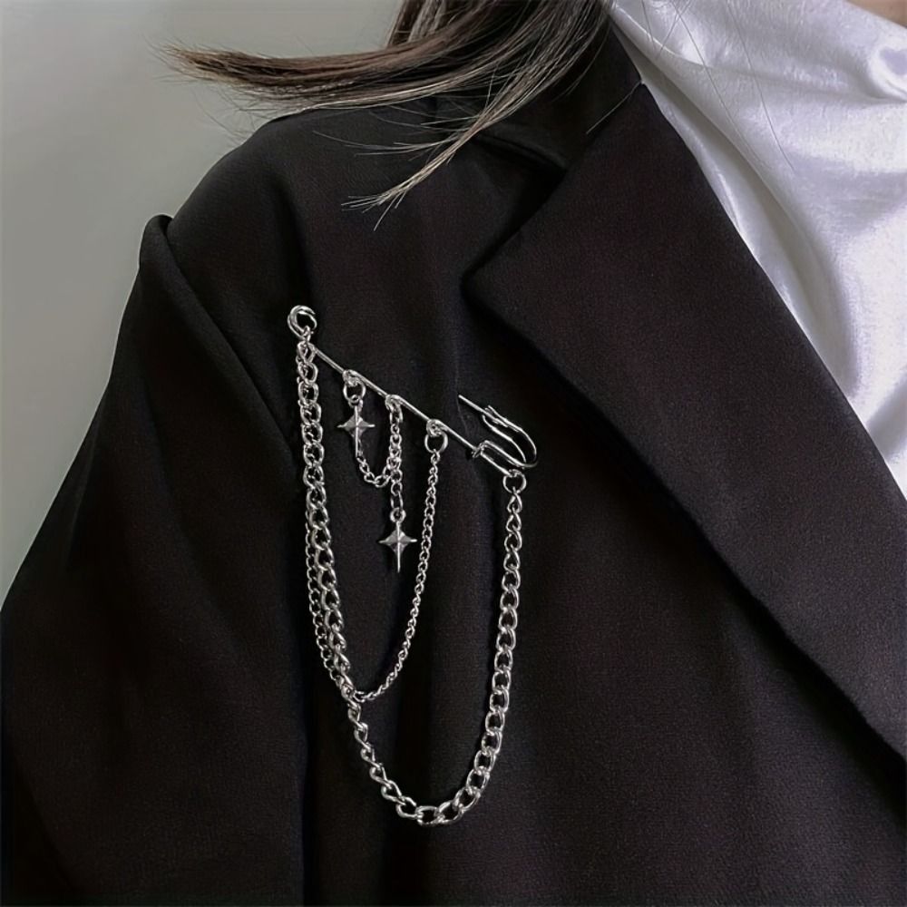 Jewelry × Vintage Star Cross Chain Brooch Size ONE SIZE - 1 Thumbnail