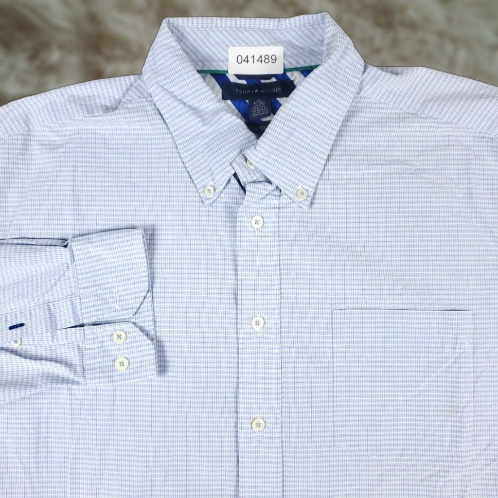 Tommy Hilfiger Tommy Hilfiger Shirt Mens XL Blue Plaid Button Up Long Sleeve Size US XL / EU 56 / 4 - 1 Thumbnail