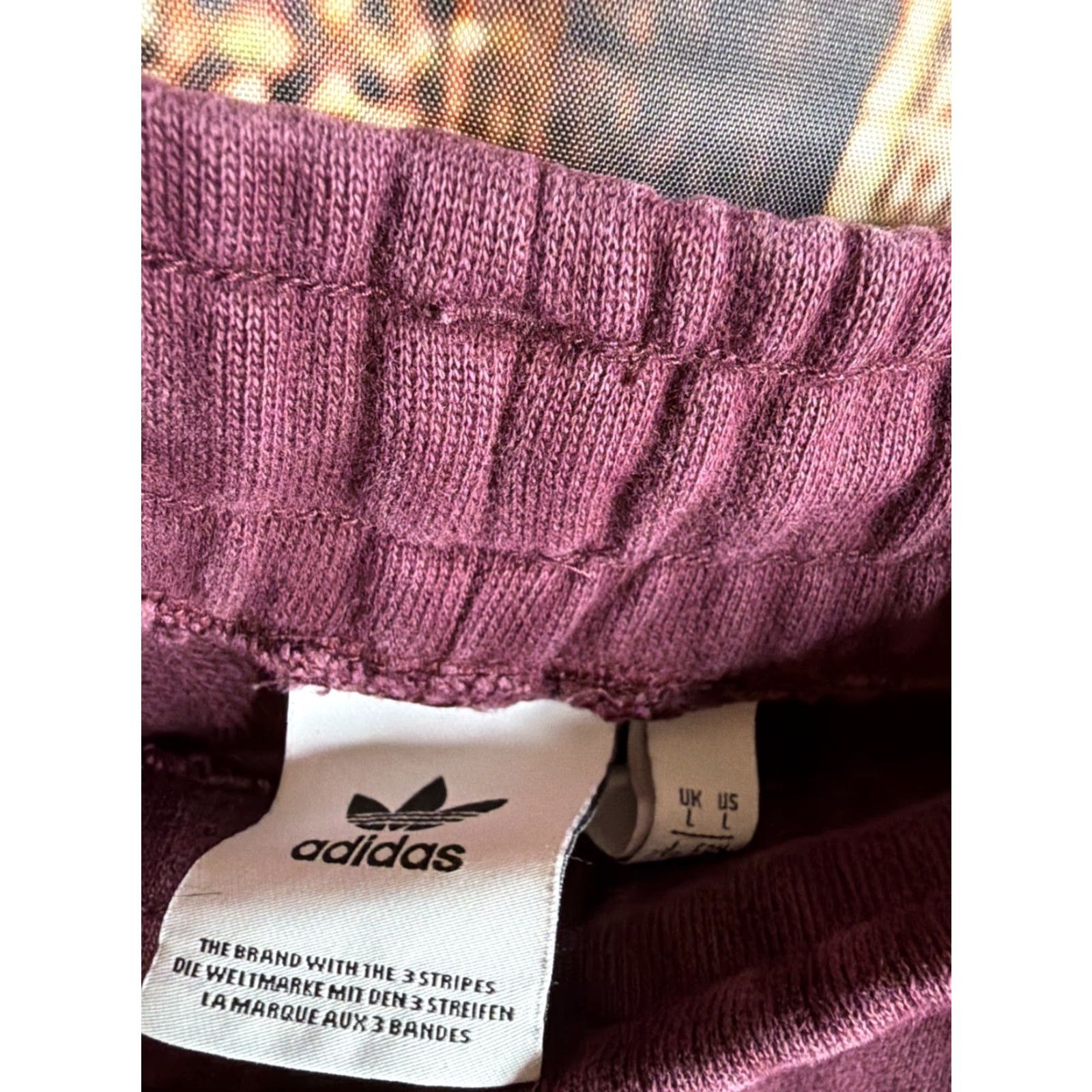 Adidas Adidas Originals Men's L Joggers Maroon Embroidered Size US 33 - 2 Thumbnail