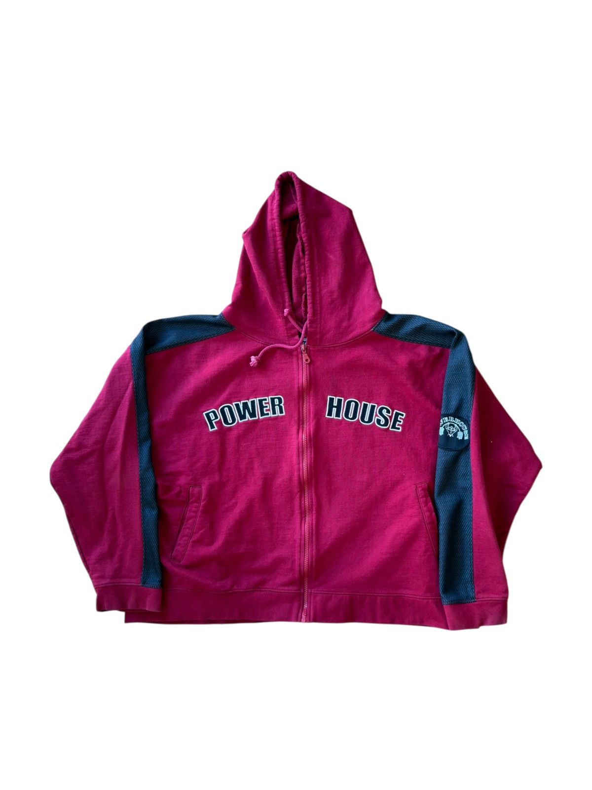 Vintage *RARE* 90s 00s POWERHOUSE GYM BOXY HOODIE ZIPUP FITNESS Size US L / EU 52-54 / 3 - 1 Thumbnail