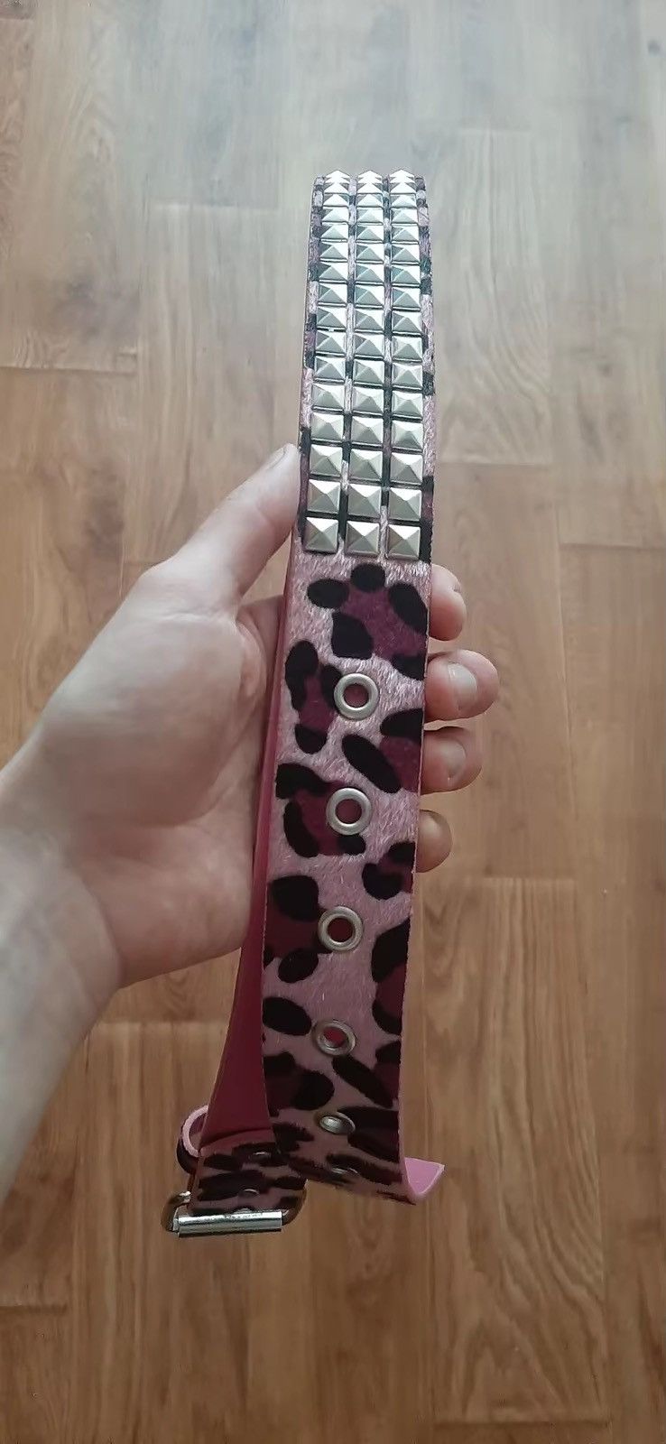 Japanese Brand 110 cm Camouflage Leopard Print Pu Leather Belt Size ONE SIZE - 3 Thumbnail