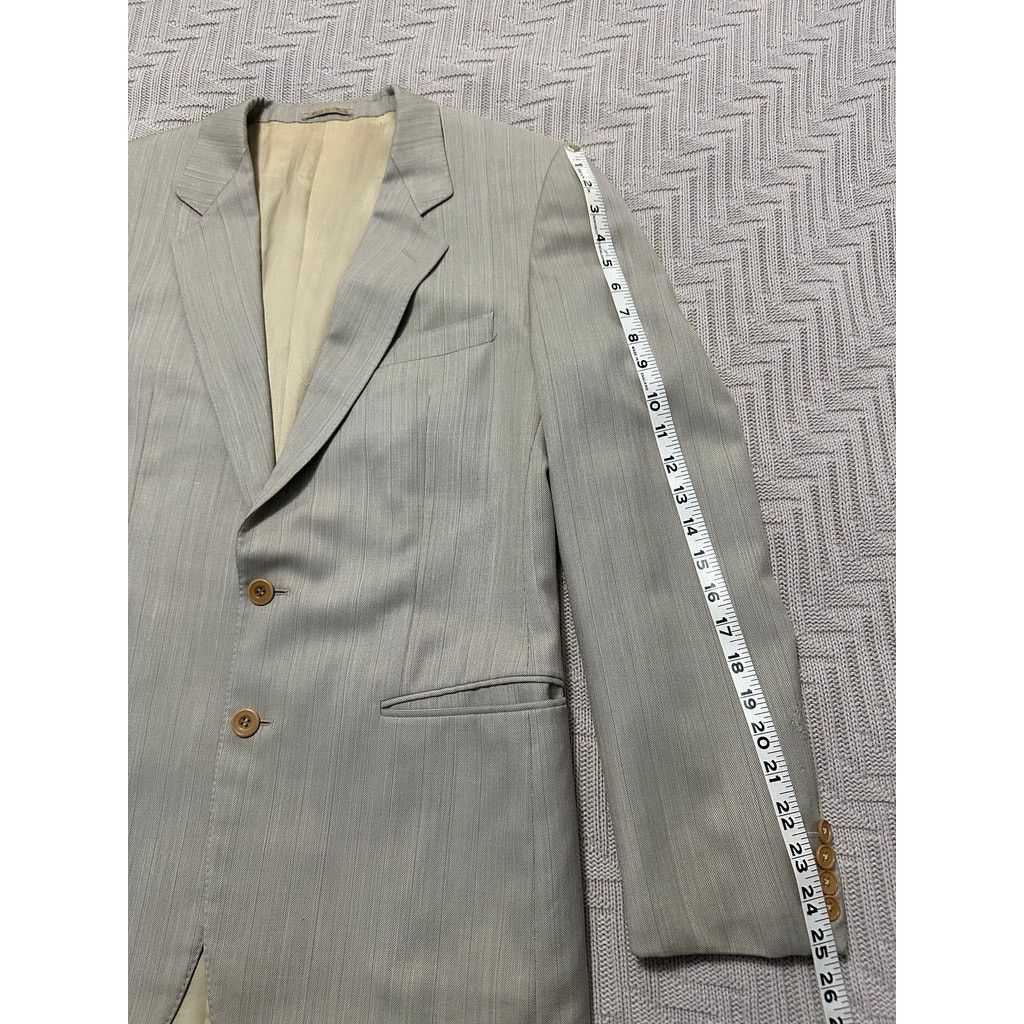 Ermenegildo Zegna Ermenegildo Zegna tan wool and silk two button blazer Size 40R - 10 Thumbnail