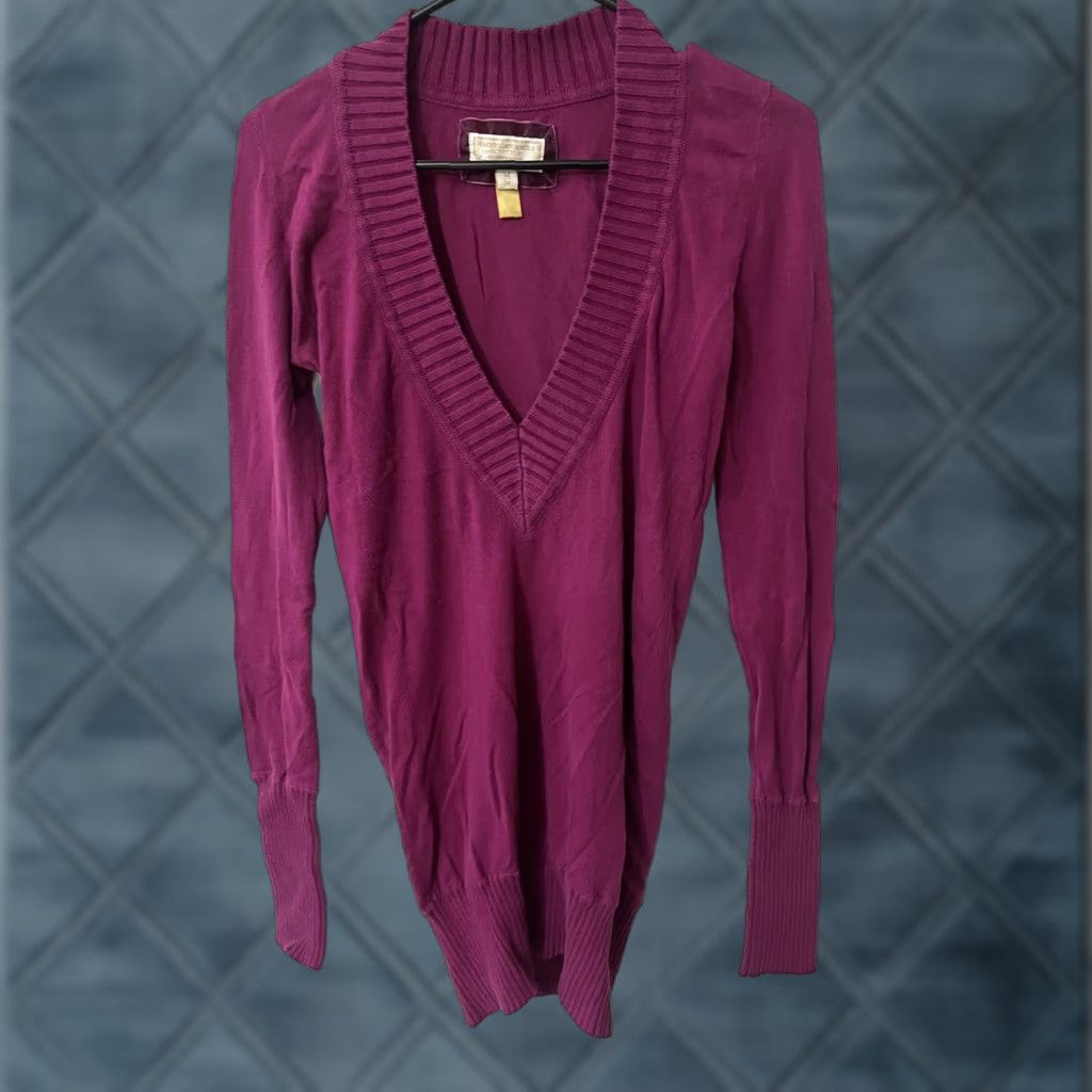 American Eagle Outfitters VINTAGE American Eagle Outfitters V-Neck Sweater Purple Knit Adult M Pullover Wool-Cotton Blend Long Sleeve Mens/Womens? Size M / US 6-8 / IT 42-44 - 1 Thumbnail