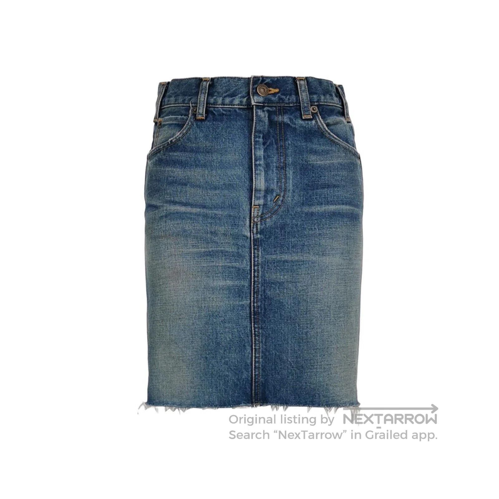 Celine Celine Blue Denim High Waist Skirt. Size 28" / US 6 / IT 42 - 1 Thumbnail