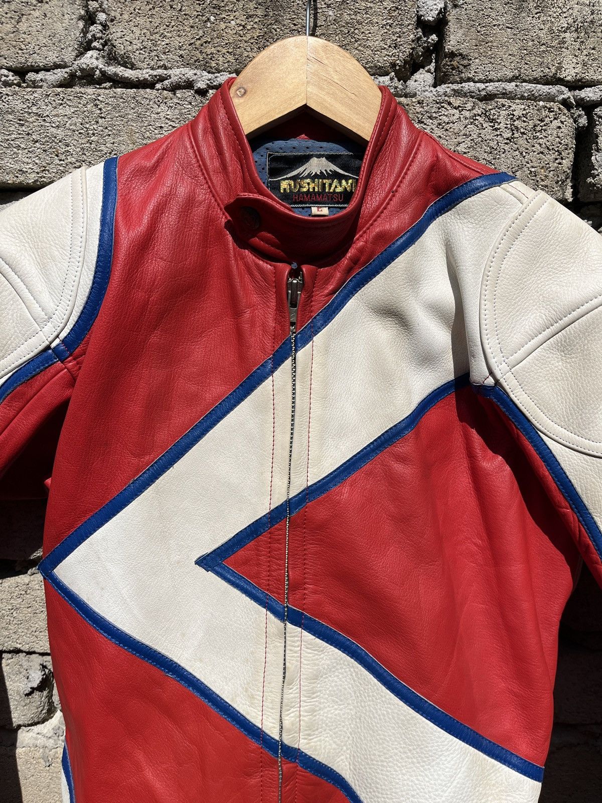 Genuine Leather × Vintage Kushitani Hamamatsu 2 Pieces Overall Leather Racing Set Size US 30 / EU 46 - 11 Thumbnail