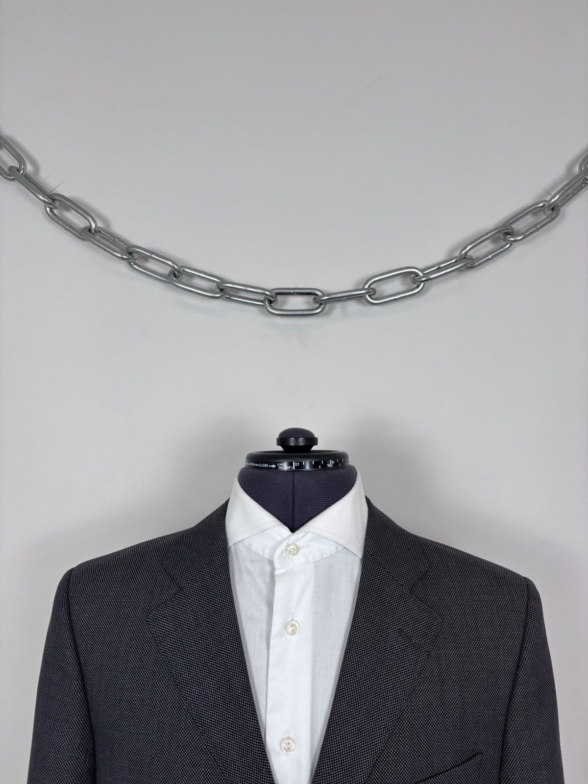SCABAL Scabal Men’s Grey Wool Blazer Jacket 3-Buttons Classic Size 46R - 3 Thumbnail