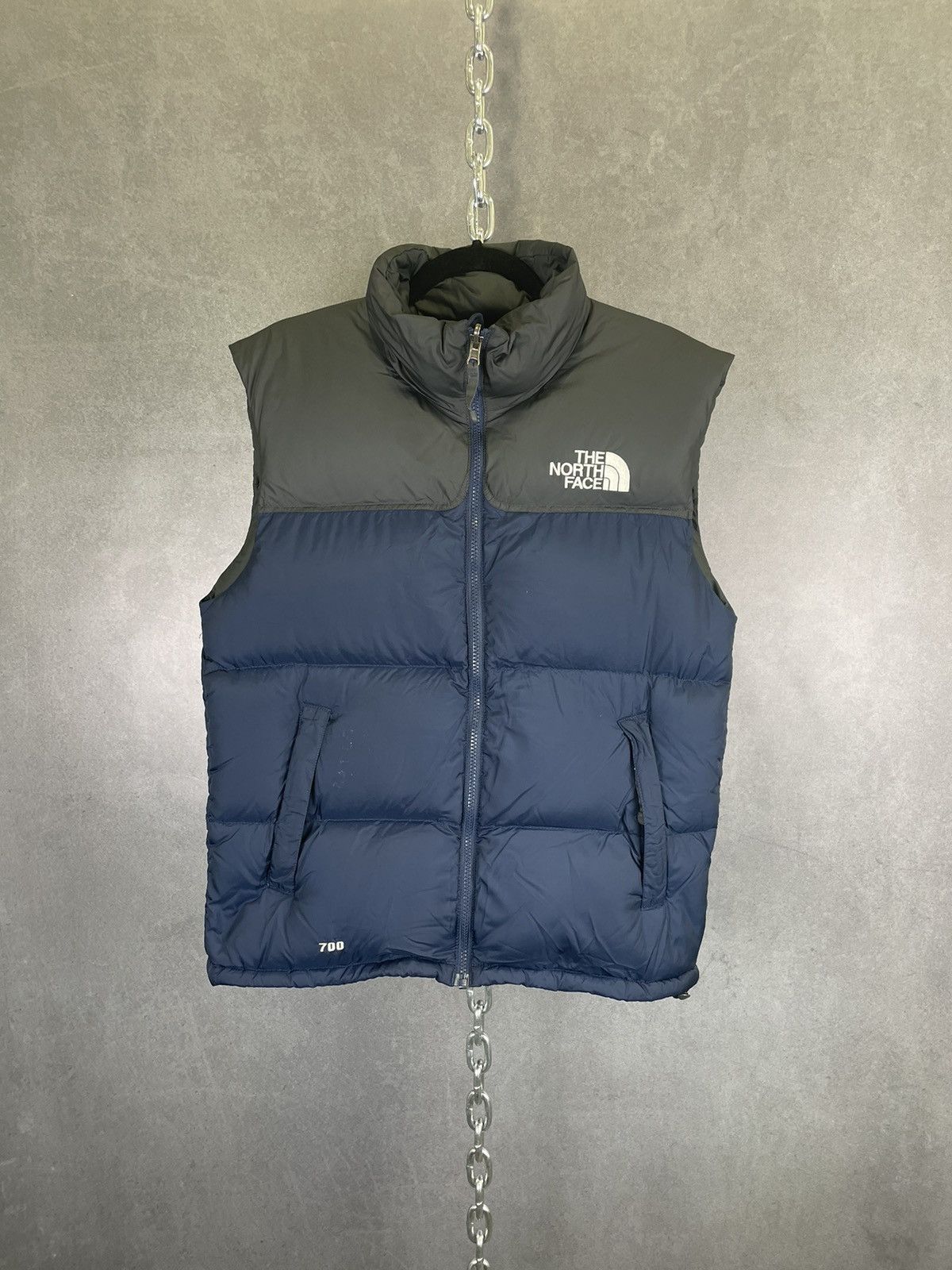 image of The North Face 700 Fill Retro Nuptse Puffer Vest Blue S, Men's (Size Small)