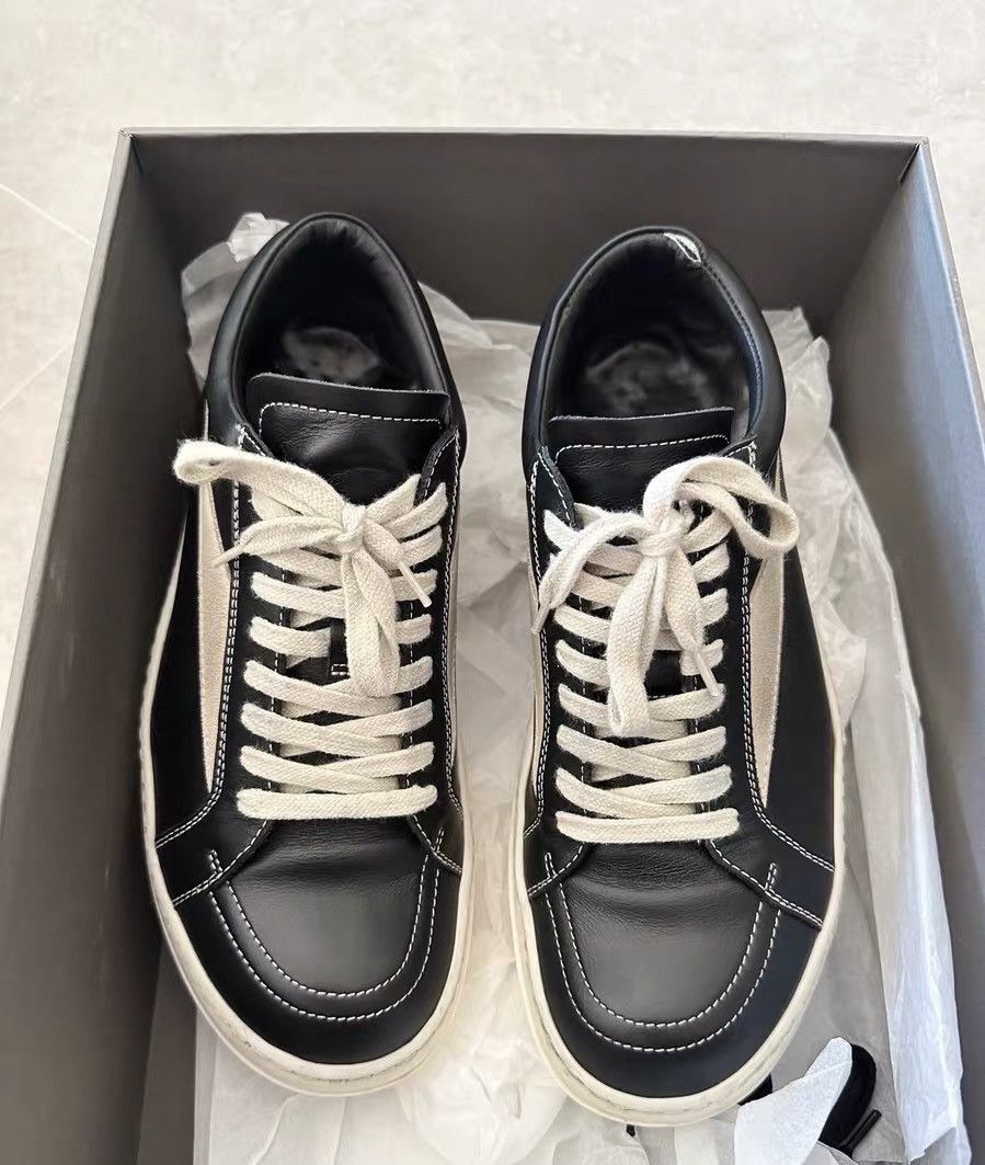 Rick Owens Rick Owens mainline black and white low-top leather shoes Size US 7 / EU 40 - 3 Thumbnail