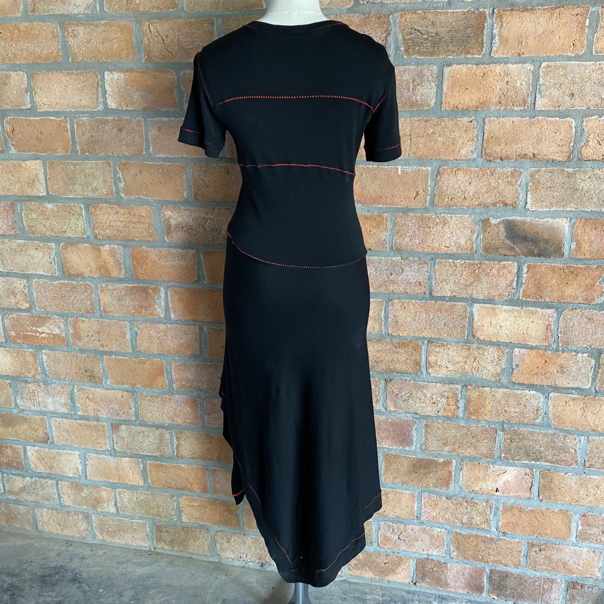 Issey Miyake ISSEY MIYAKE Black Asymmetrical Stitch Dress Size XS / US 0-2 / IT 36-38 - 4 Thumbnail