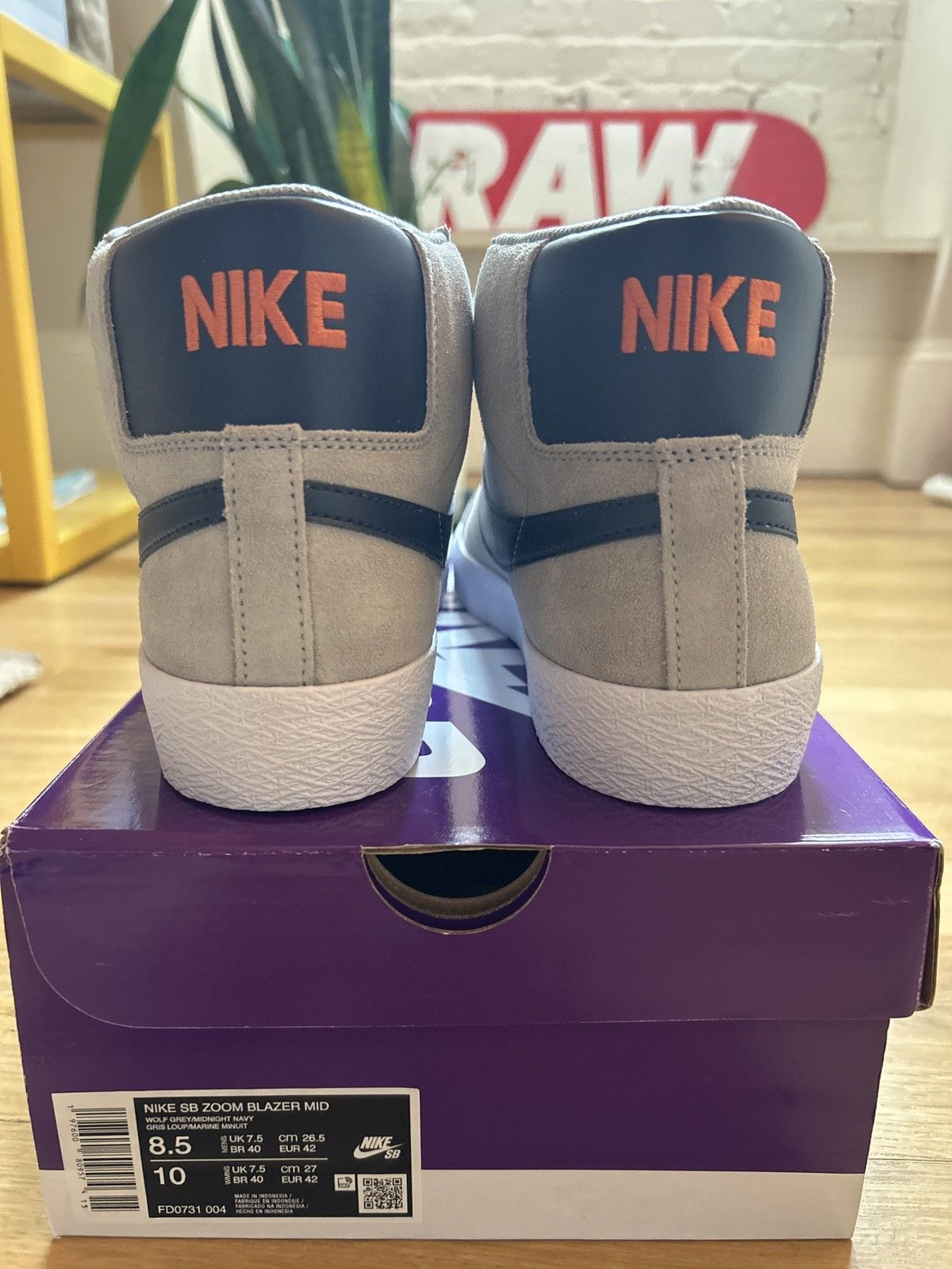 Nike SB Nike SB Blazer mid wolf grey/midnight navy size 8.5 Size US 8.5 / EU 41-42 - 3 Thumbnail